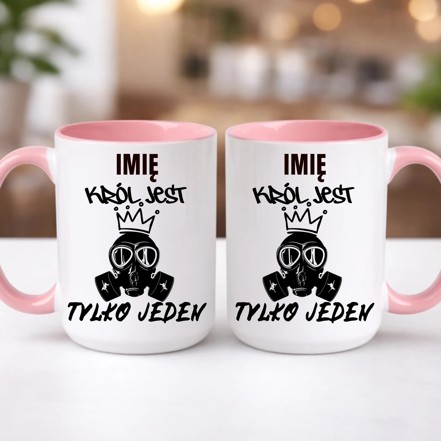 kubek z własnym nadrukiem 440ml personalizowane prezenty pl różowy