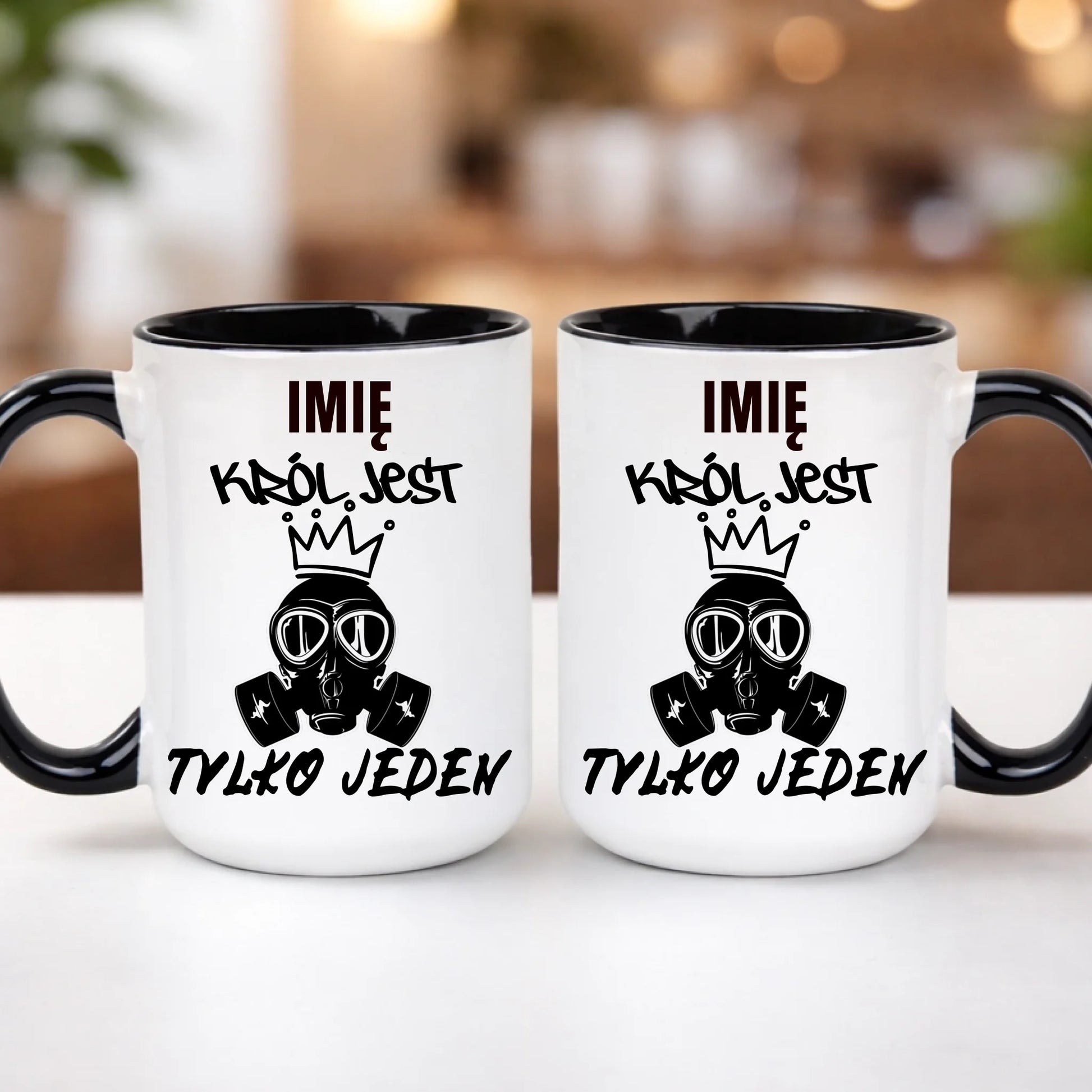 kubek z własnym nadrukiem 440ml personalizowane prezenty pl czarny