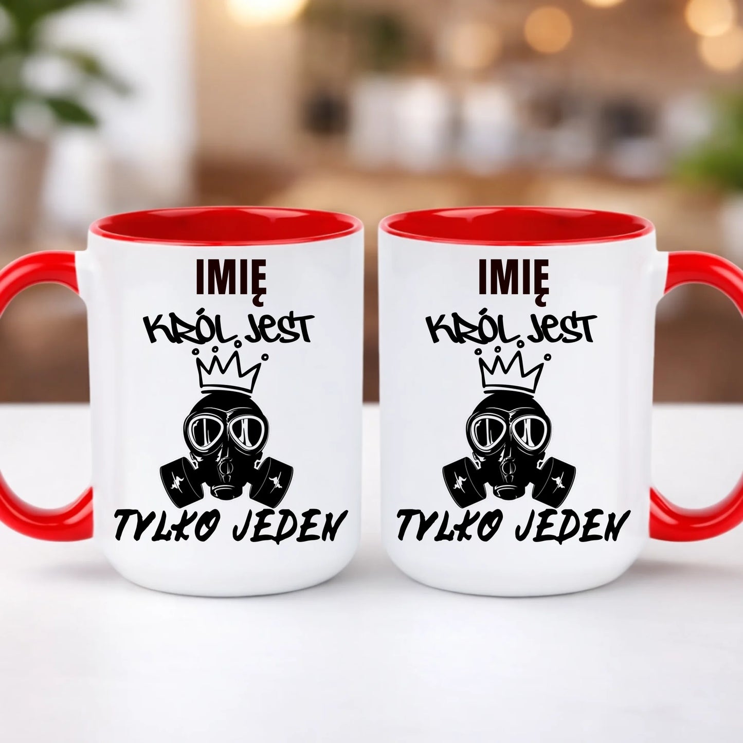 kubek z własnym nadrukiem 440ml personalizowane prezenty pl czerwony