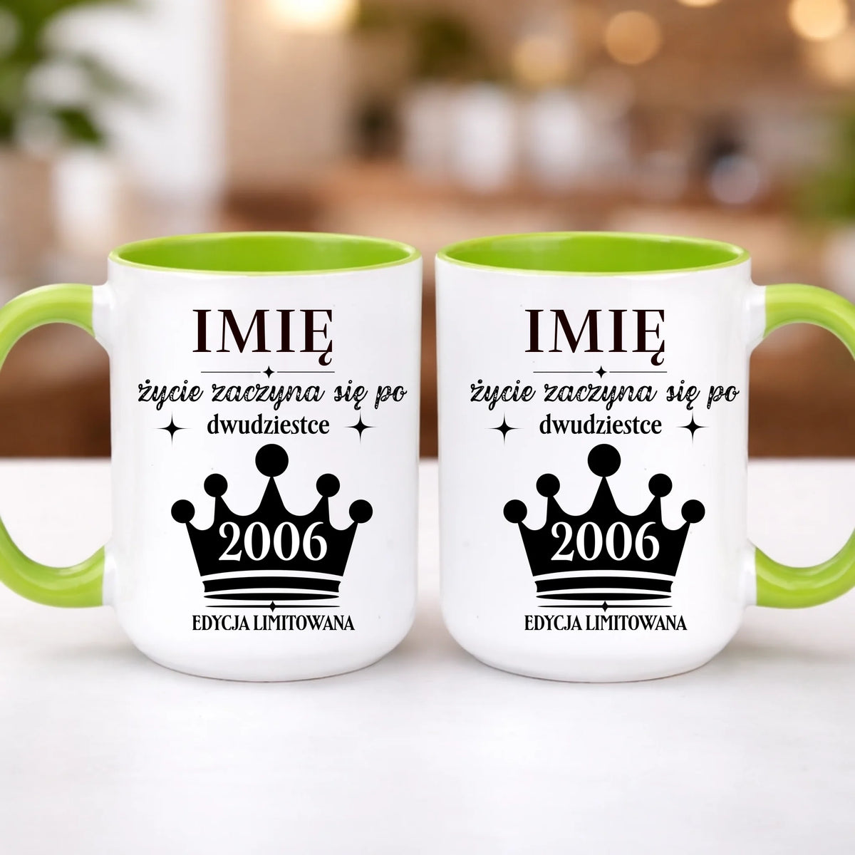 kubek z własnym nadrukiem 440ml personalizowane prezenty pl zielony