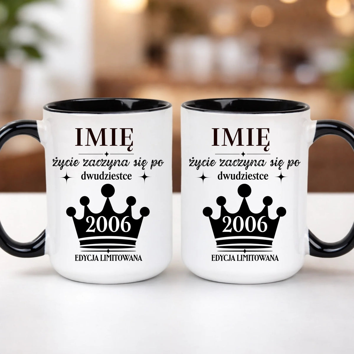 kubek z własnym nadrukiem 440ml personalizowane prezenty pl czarny