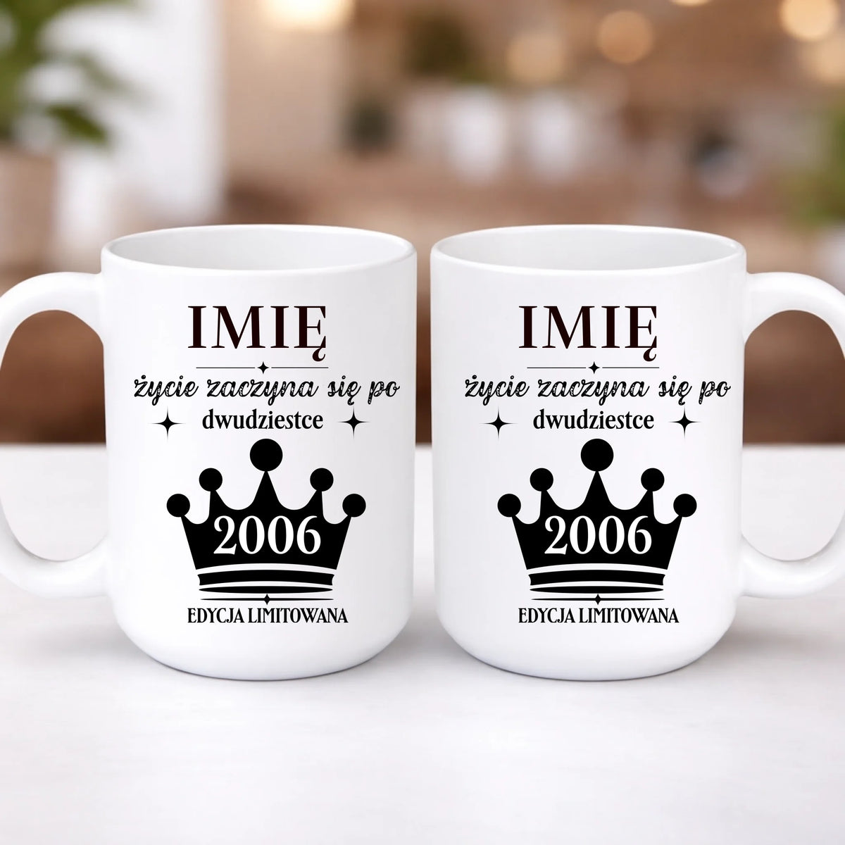 kubek z własnym nadrukiem 440ml personalizowane prezenty pl bialy