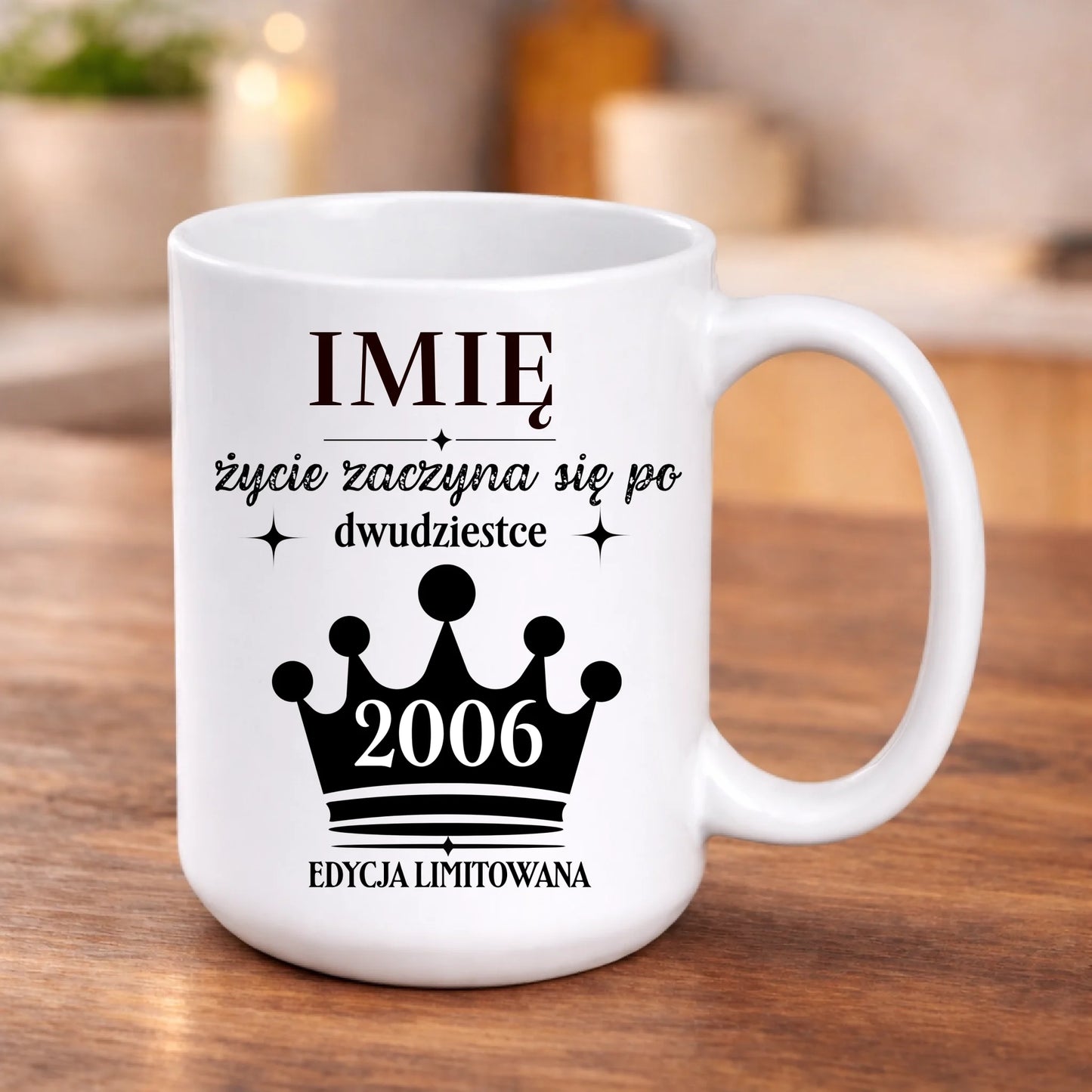 kubek z własnym nadrukiem 440ml personalizowane prezenty pl bialy