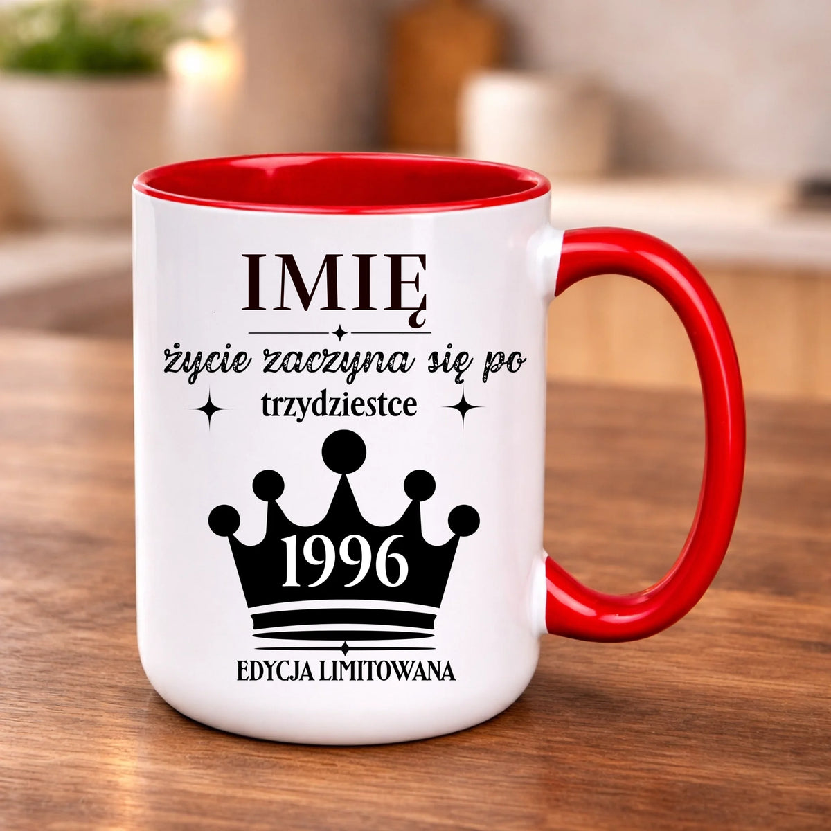 kubek z własnym nadrukiem 440ml personalizowane prezenty pl czerwony