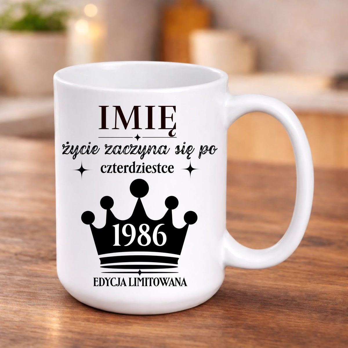 kubek z własnym nadrukiem 440ml personalizowane prezenty pl bialy