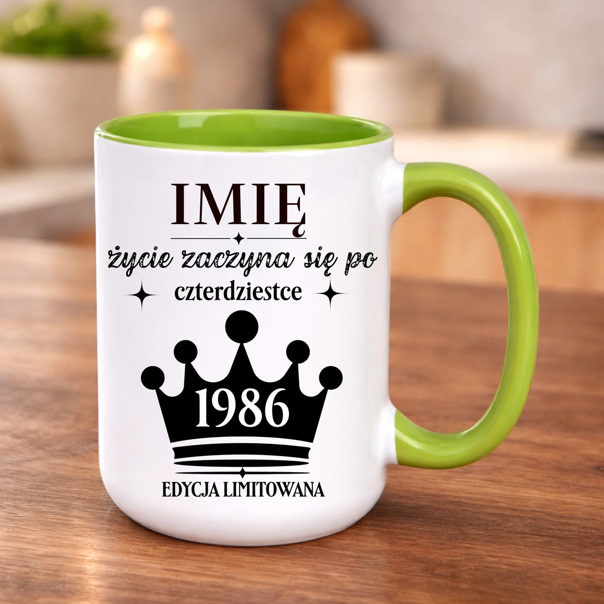 kubek z własnym nadrukiem 440ml personalizowane prezenty pl zielony