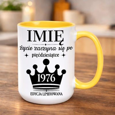 prezent na 50 urodziny imienny kubek życie zaczyna się po 50