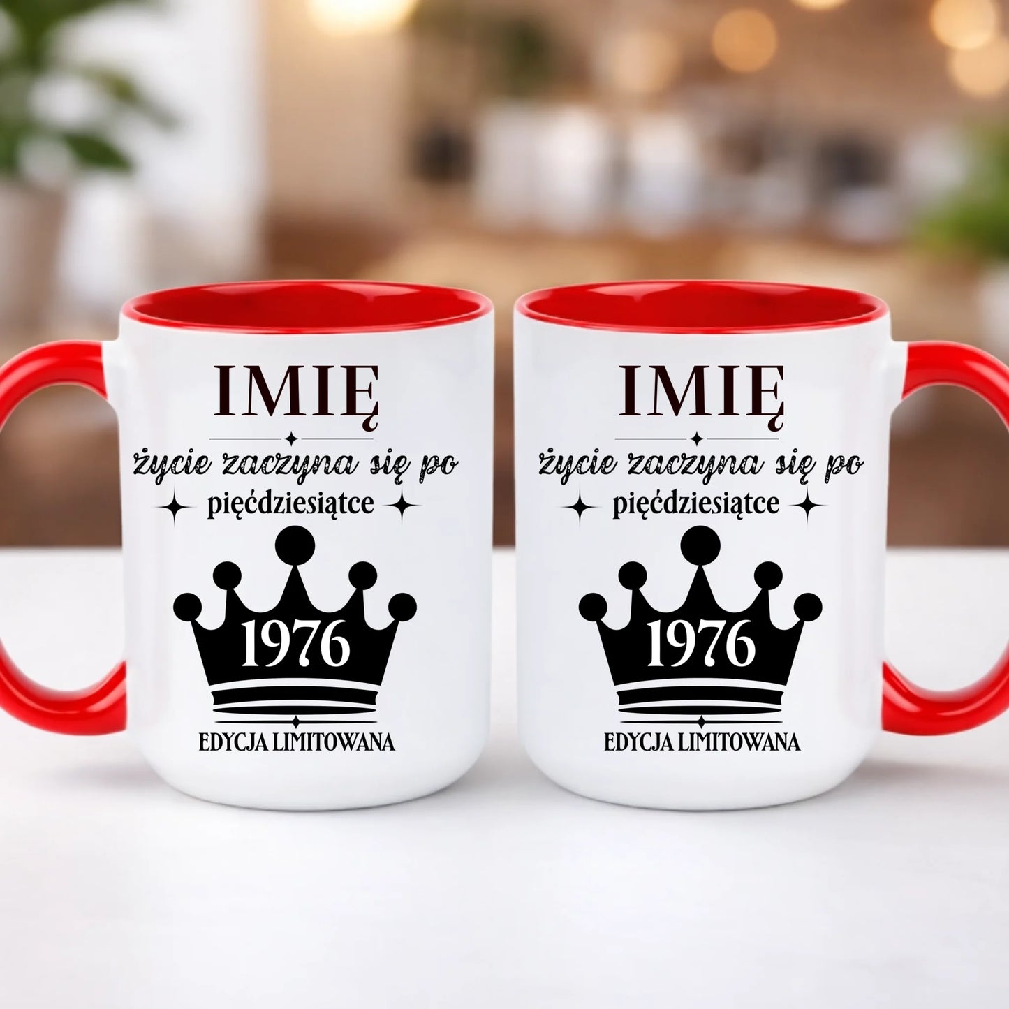 kubek z własnym nadrukiem 440ml personalizowane prezenty pl czerwony