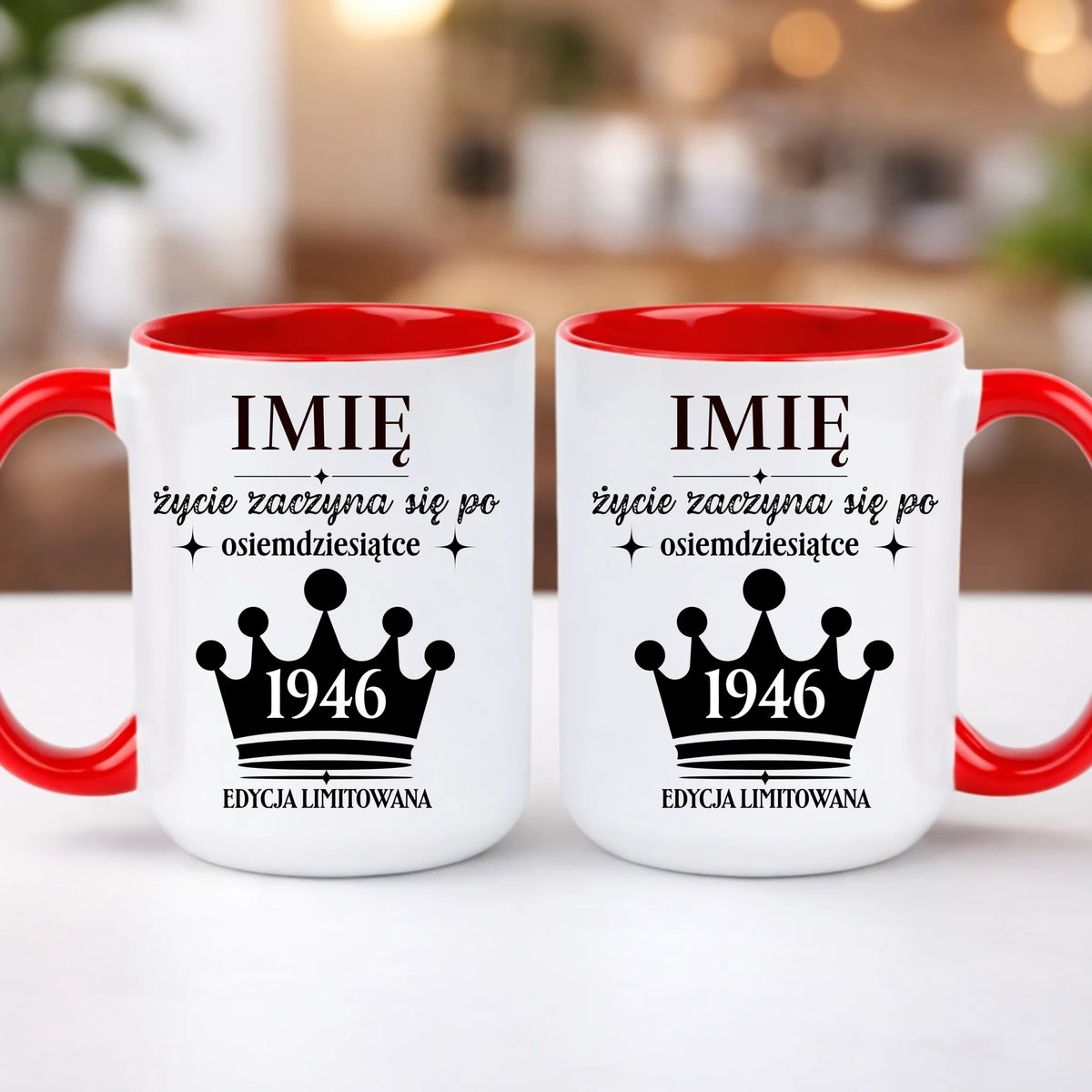 kubek z własnym nadrukiem 440ml personalizowane prezenty pl czerwony