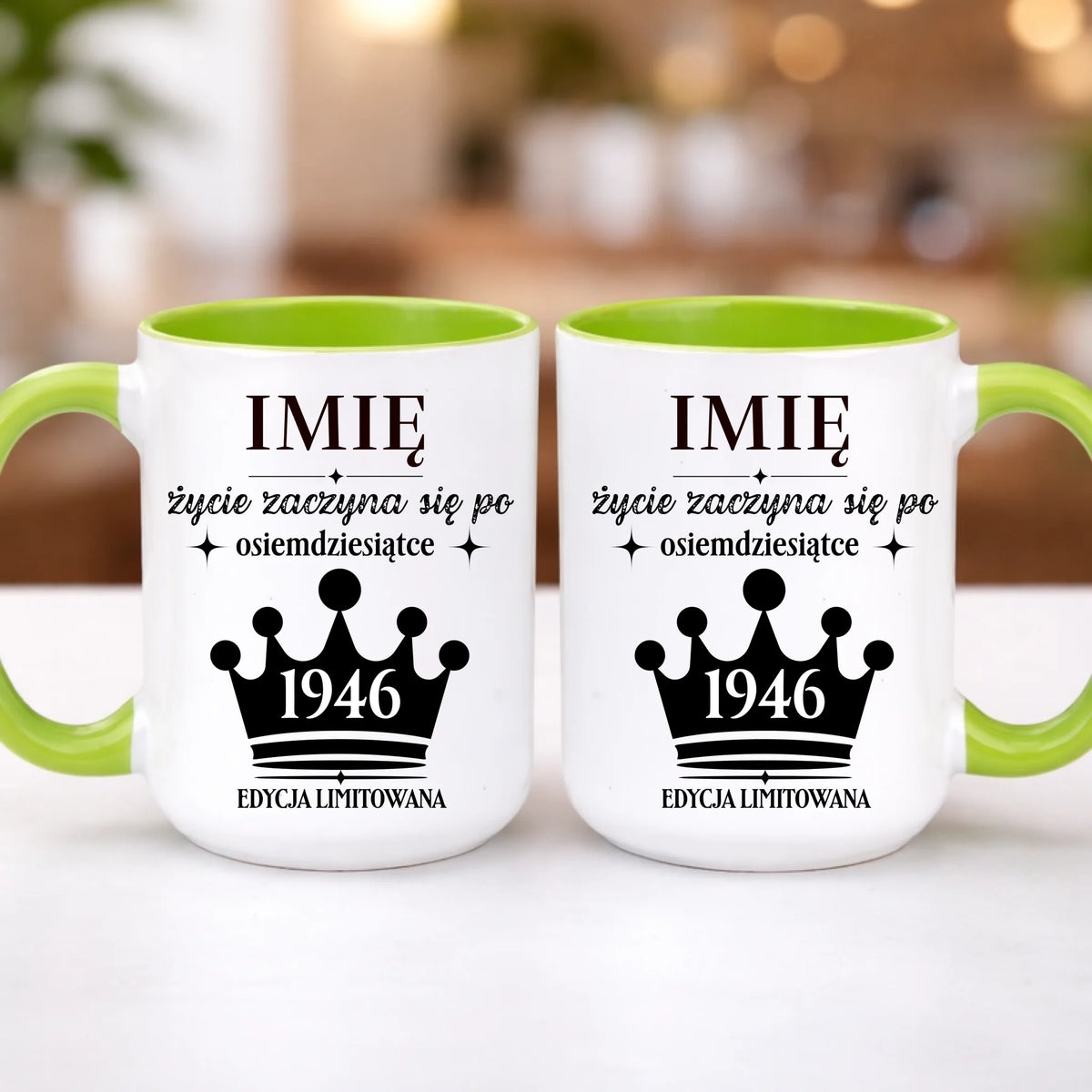 kubek z własnym nadrukiem 440ml personalizowane prezenty pl zielony