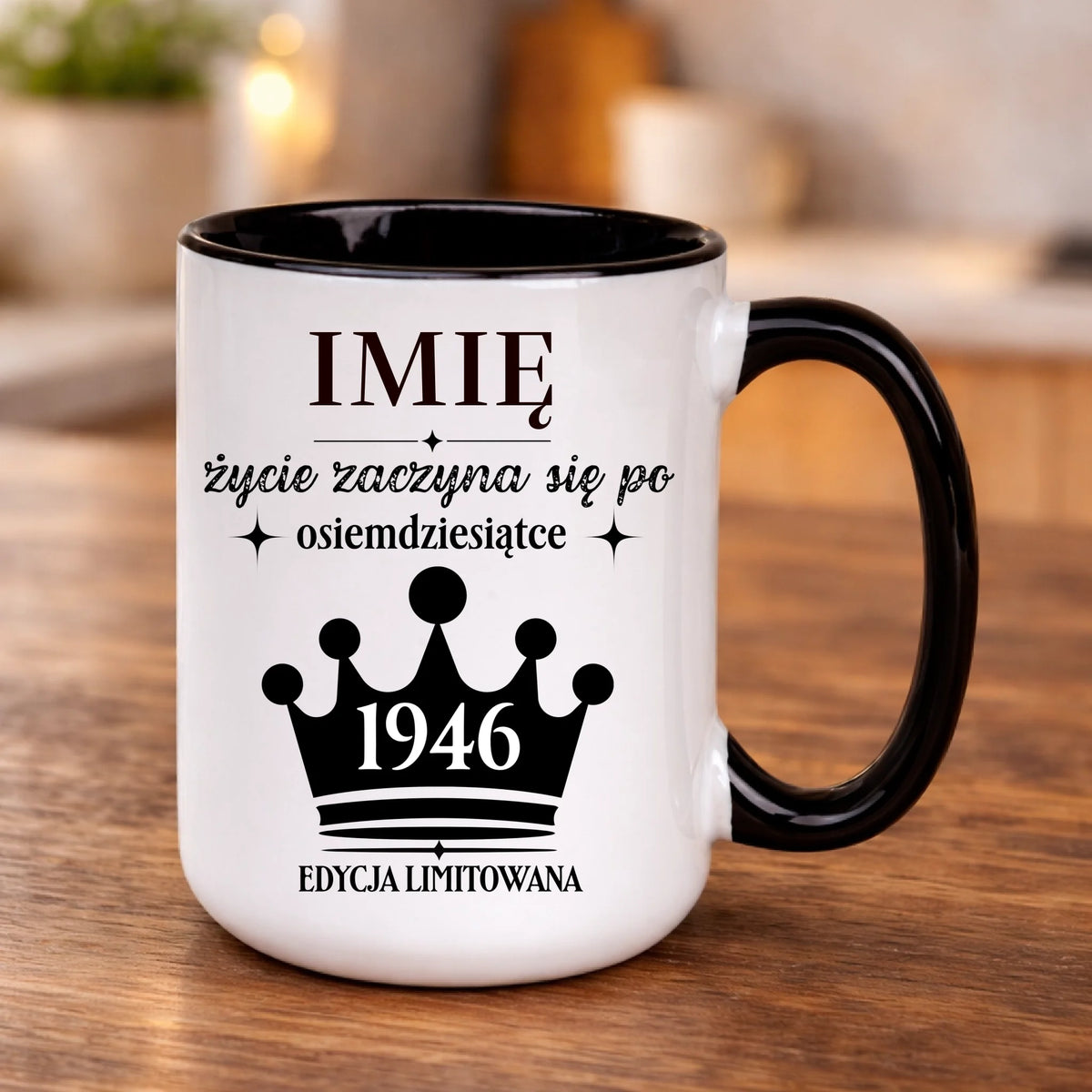 kubek z własnym nadrukiem 440ml personalizowane prezenty pl czarny