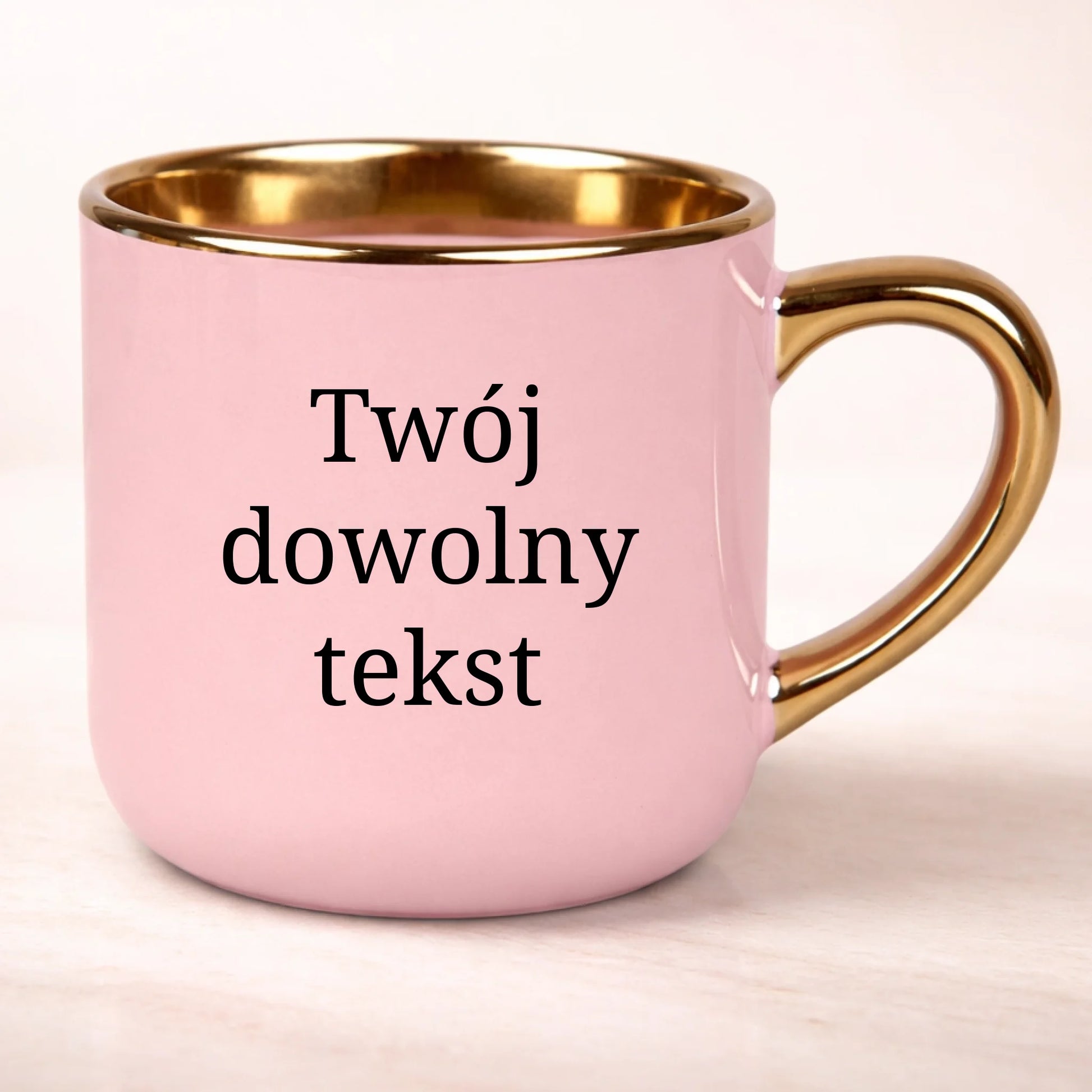 kubek personalizowany z nadrukiem 400ml rozowy