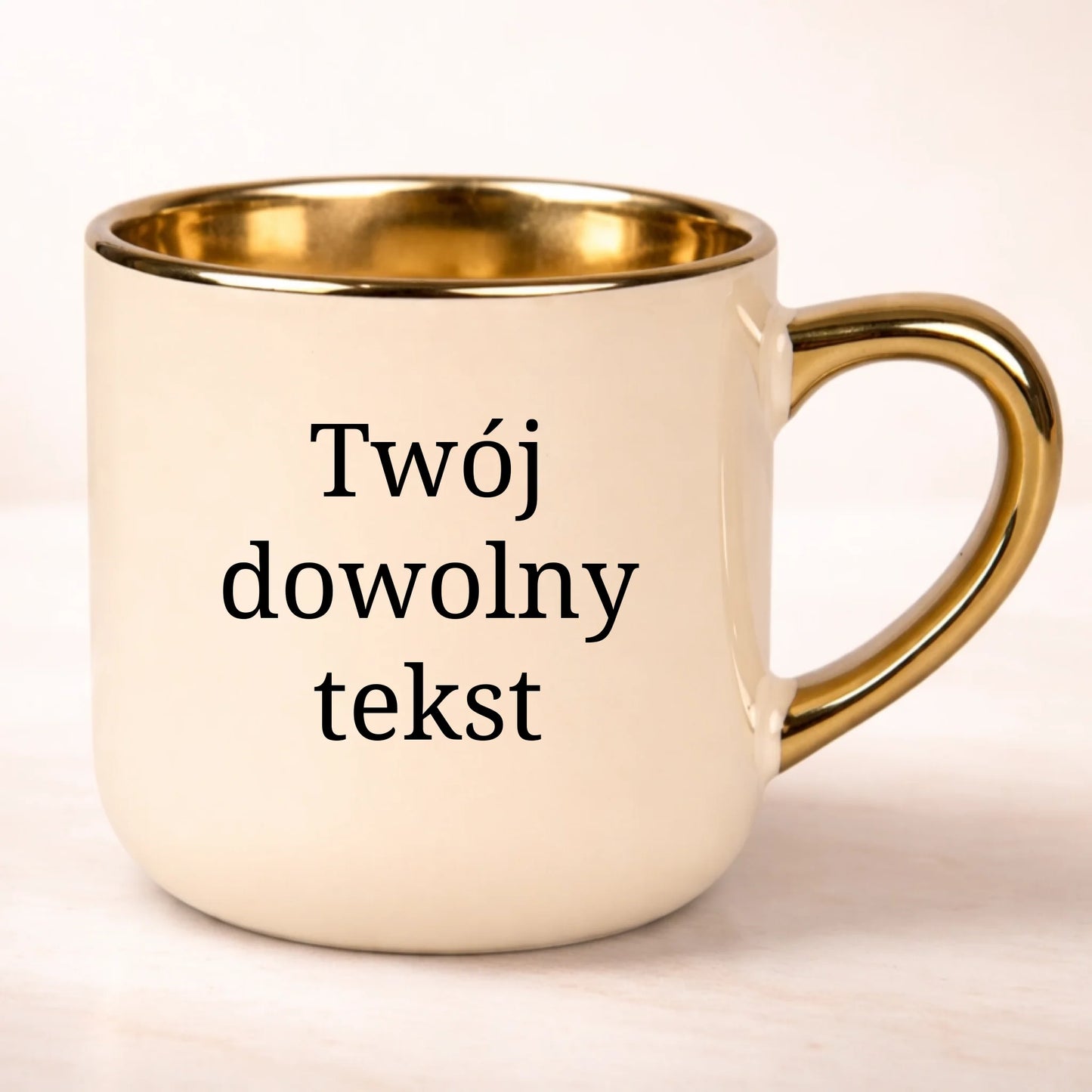kubek personalizowany z nadrukiem 400ml kremowy
