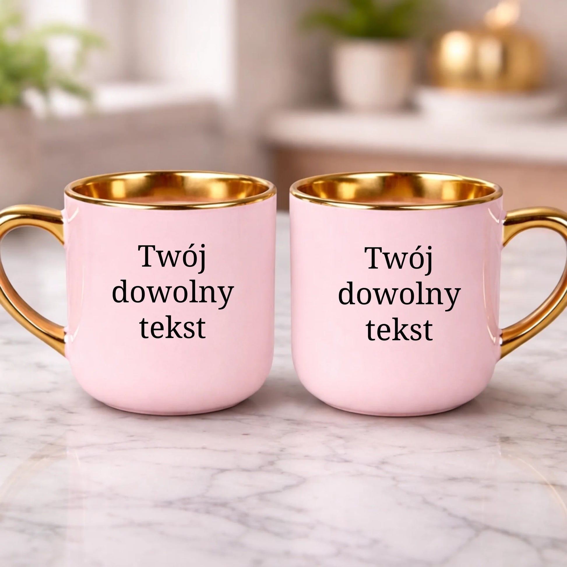 kubek z własnym nadrukiem 400ml personalizowane prezenty pl różowy