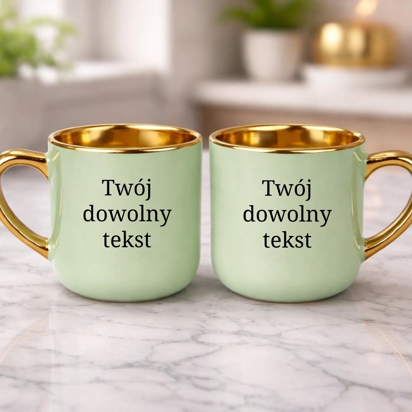 kubek z własnym nadrukiem 400ml personalizowane prezenty pl zielony