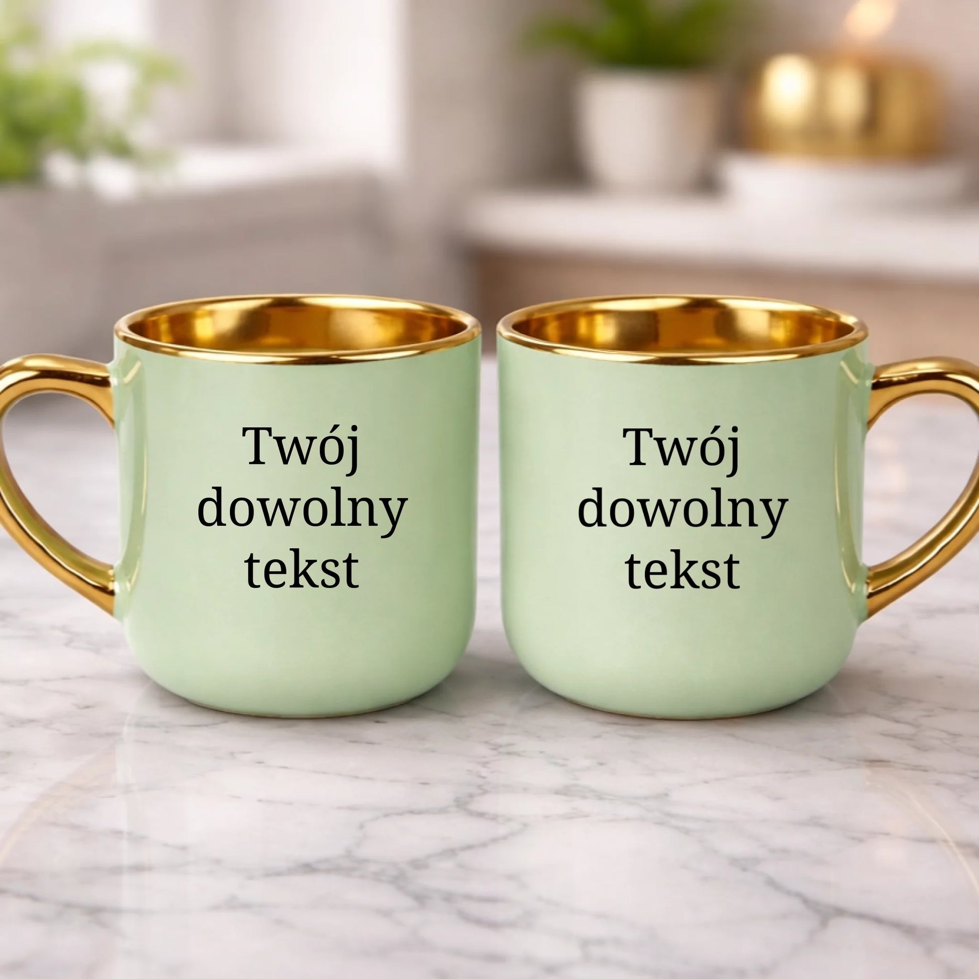 kubek z własnym nadrukiem 400ml personalizowane prezenty pl zielony