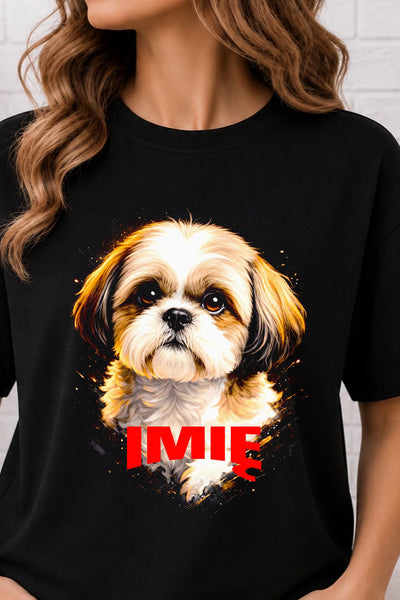Koszulka damska z Psem Shih Tzu personalizowana z imieniem
