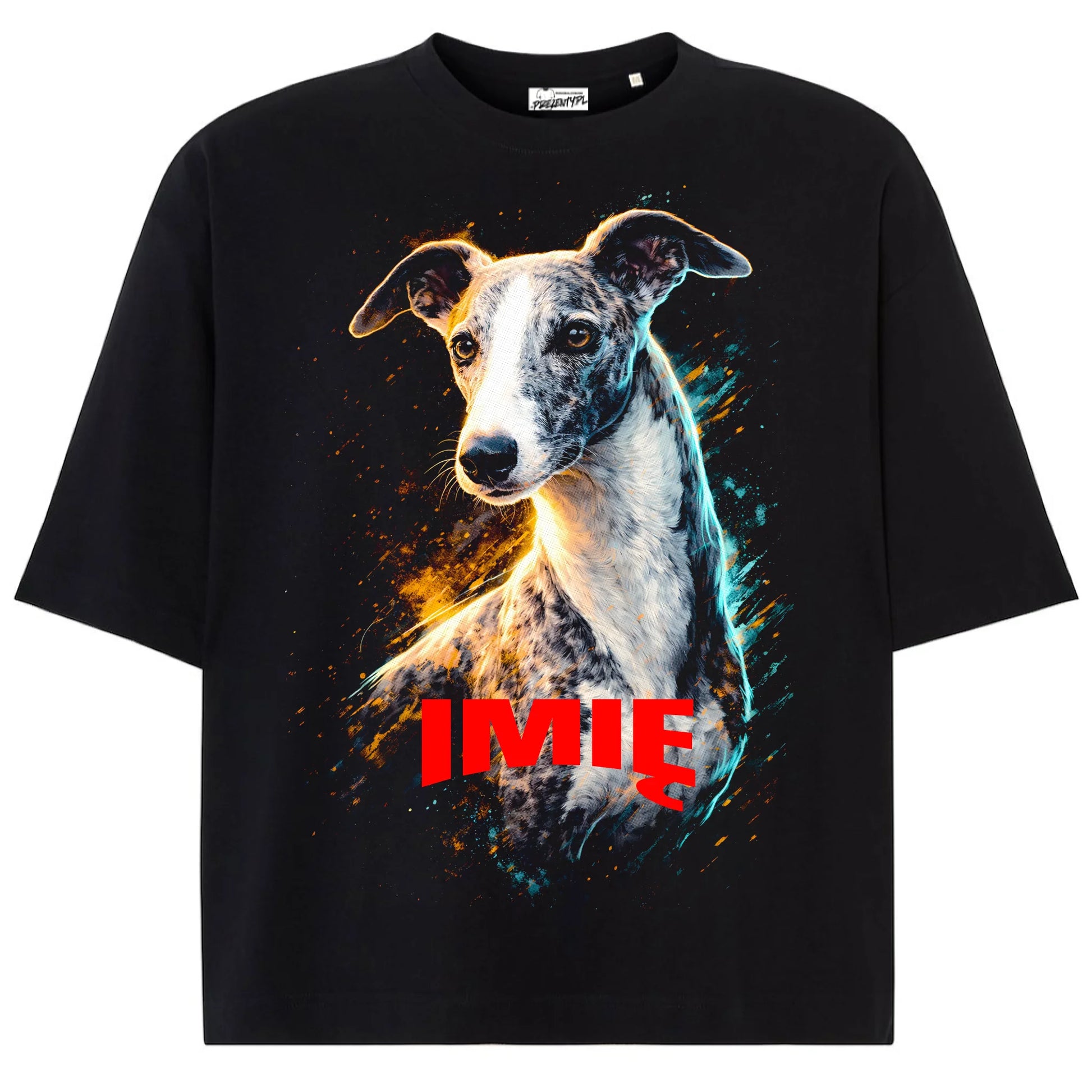 Koszulka damska z Psem whippeta personalizowana z imieniem tshirt