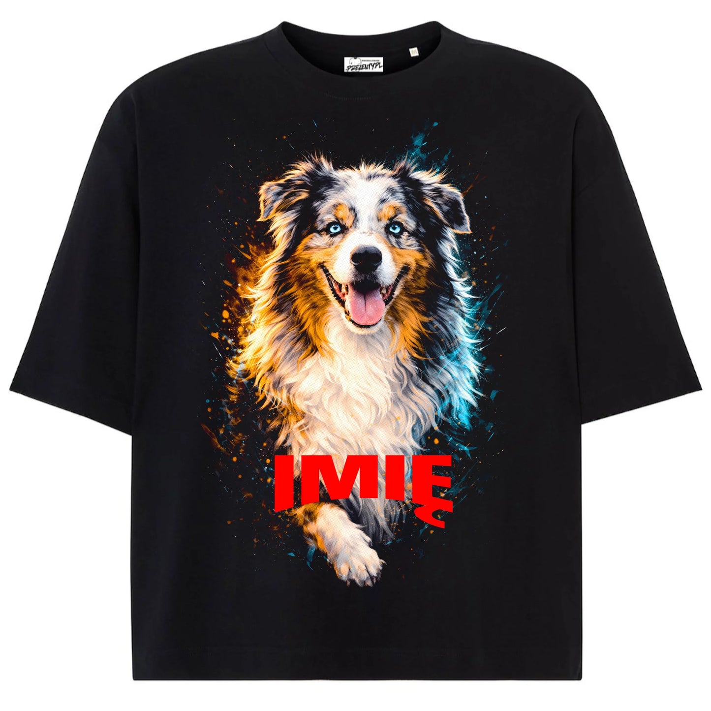 Koszulka damska z Psem owczarek australijski personalizowana z imieniem tshirt