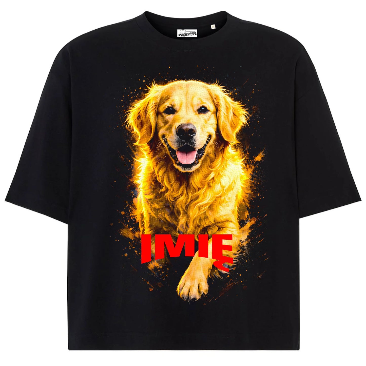 Koszulka damska z Psem Golden Retriever personalizowana z imieniem tshirt