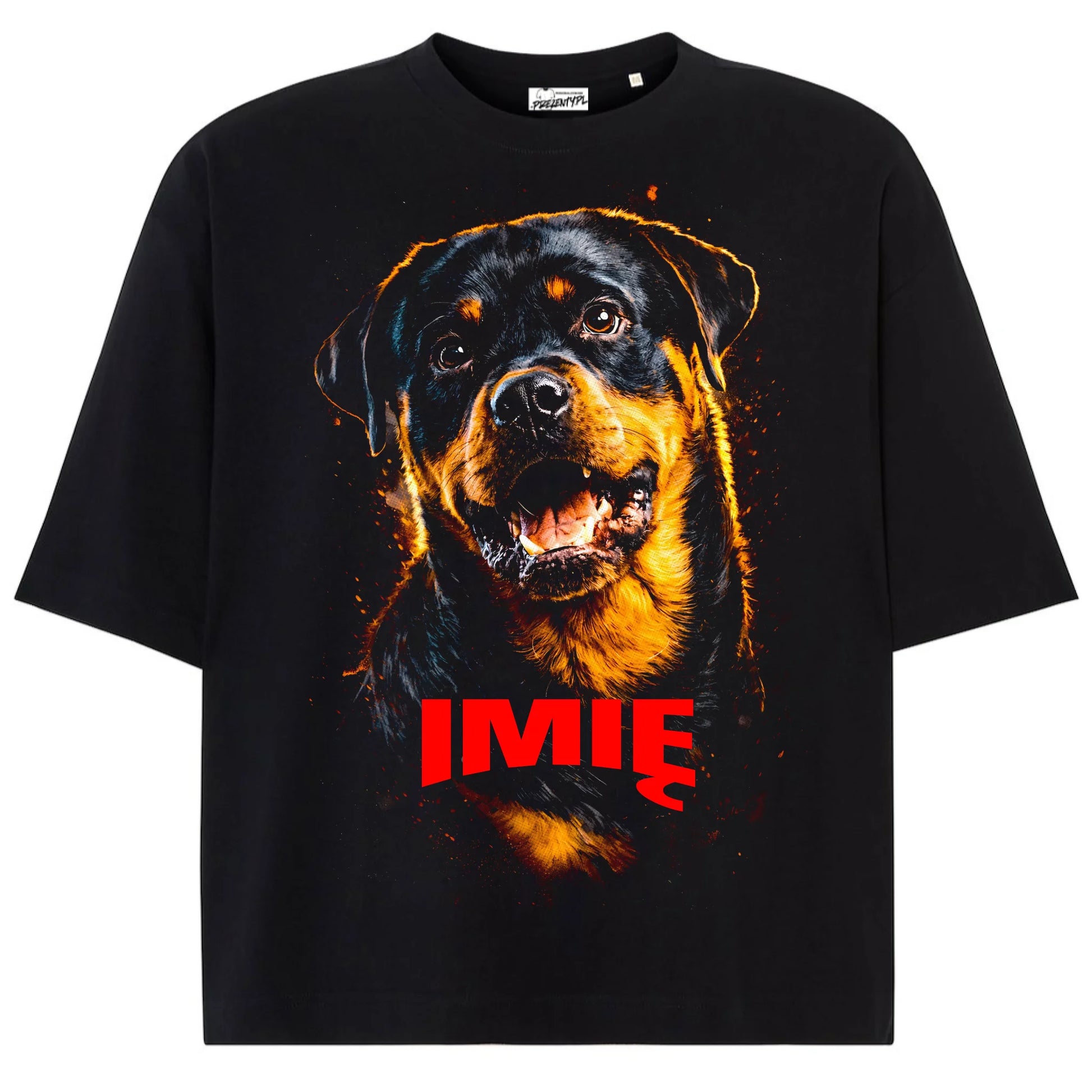 Koszulka damska z Psem Rottweiler personalizowana z imieniem tshirt z psem