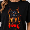 Koszulka damska z Psem Doberman personalizowana z imieniem