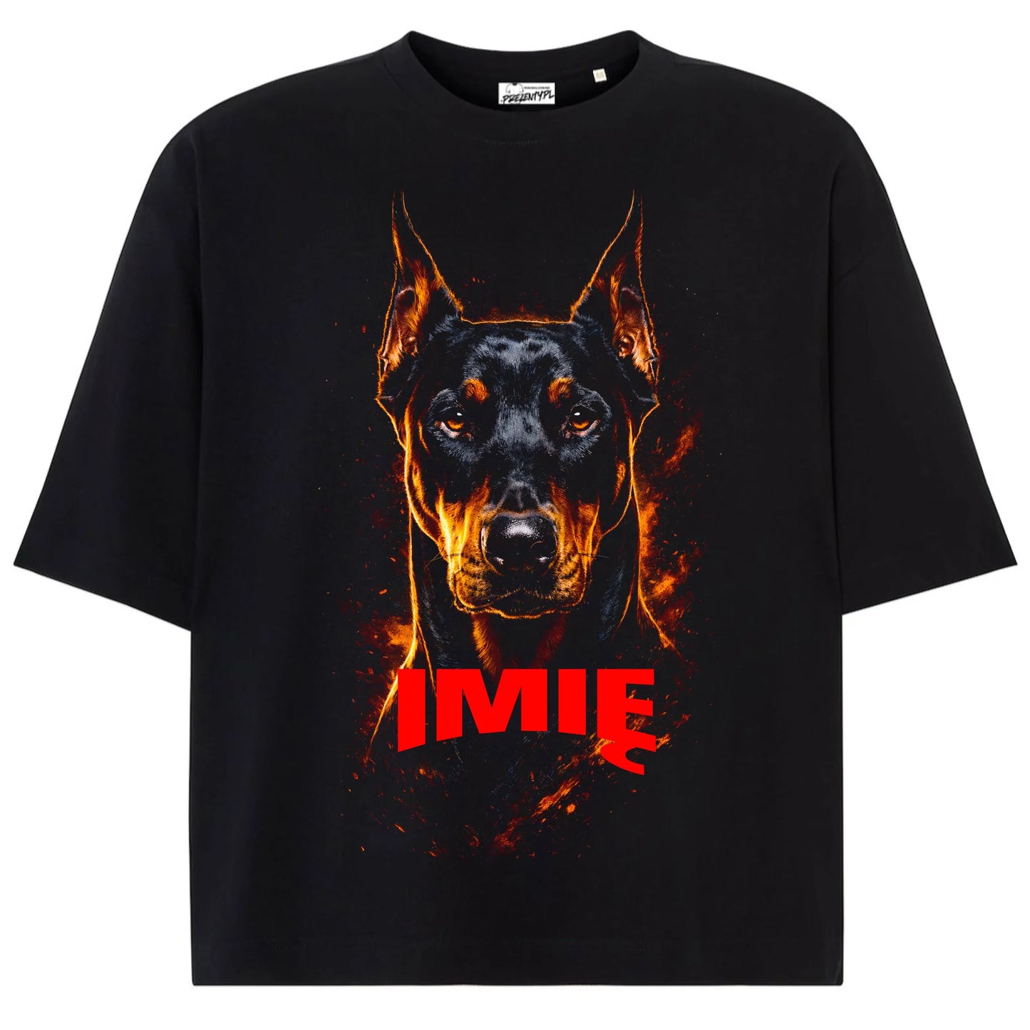 Koszulka damska z Psem Doberman personalizowana z imieniem tshirt z psem