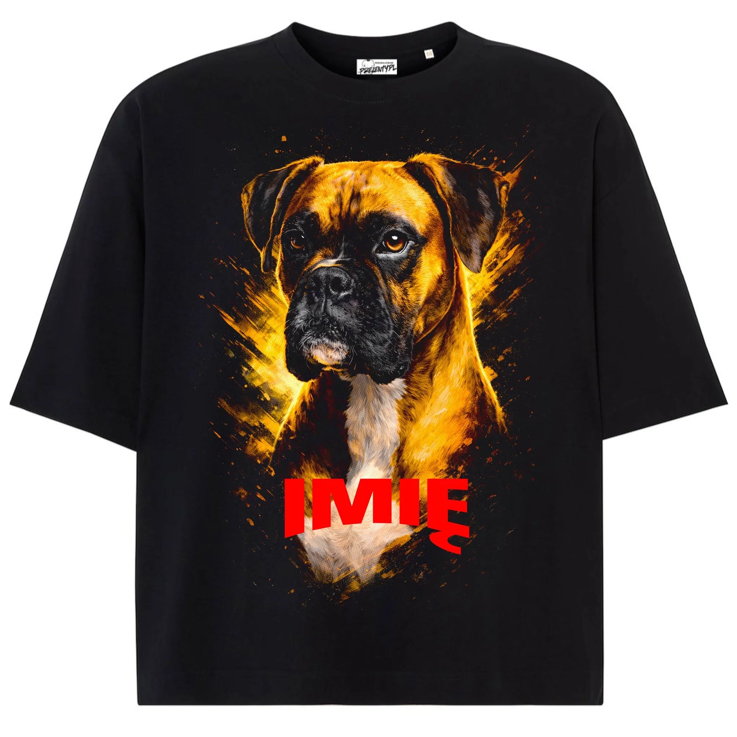 Koszulka damska z Psem Bokser personalizowana z imieniem tshirt