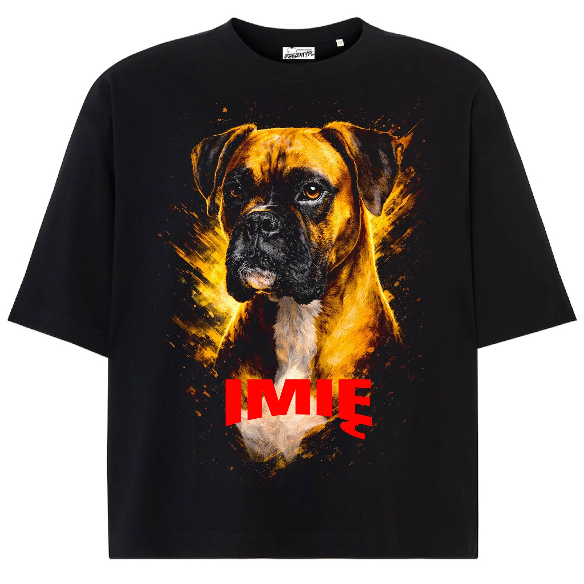 Koszulka damska z Psem Bokser personalizowana z imieniem tshirt
