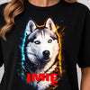 Koszulka damska z Psem Husky personalizowana z imieniem