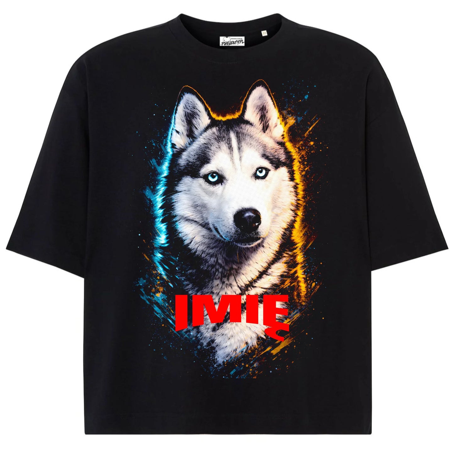 Koszulka damska z Psem Husky personalizowana z imieniem tshirt