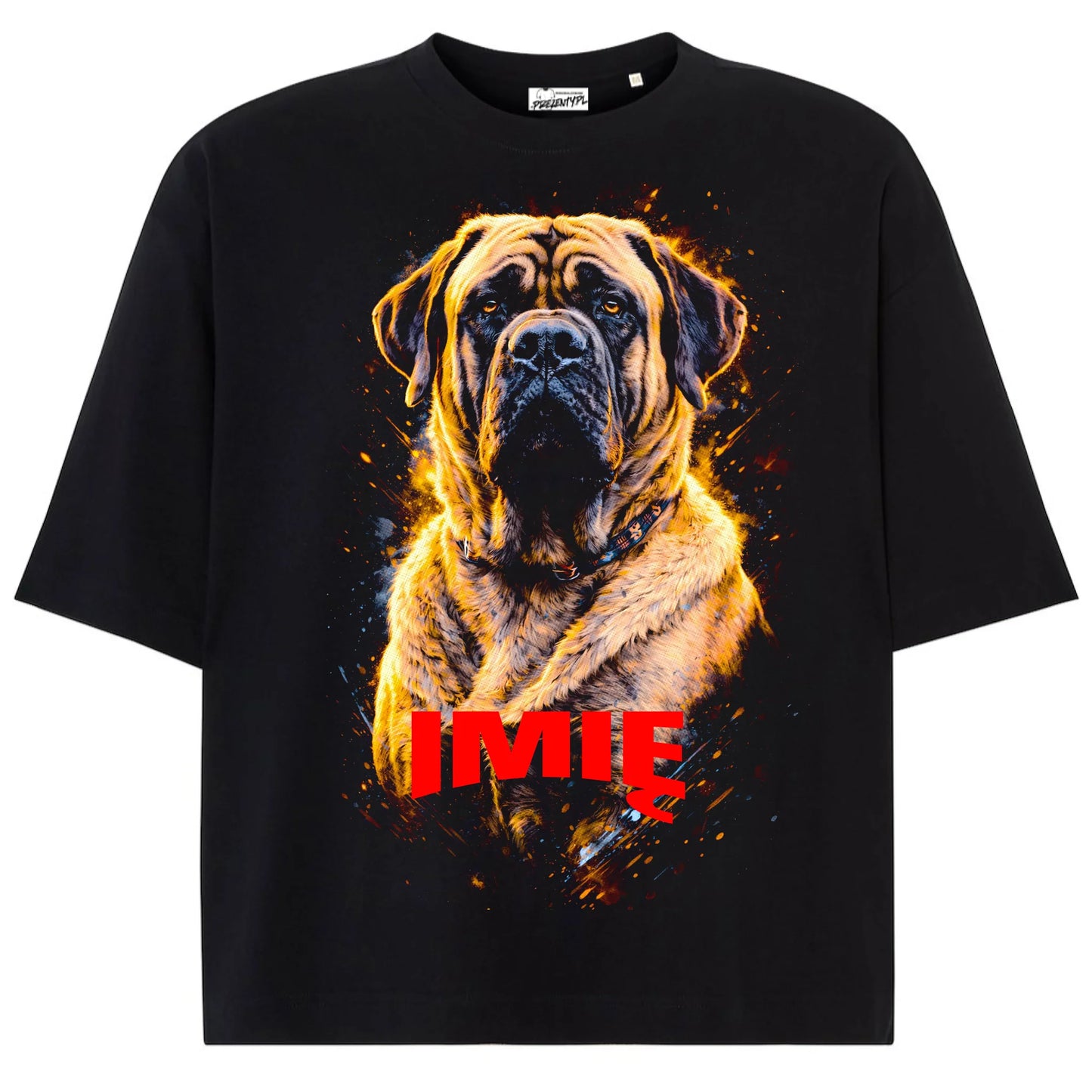 Koszulka damska z Psem Mastiff Angielski personalizowana z imieniem tshirt