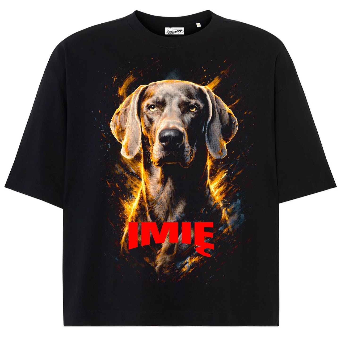 Koszulka damska z Psem wyżeł weimarski personalizowana z imieniem tshirt