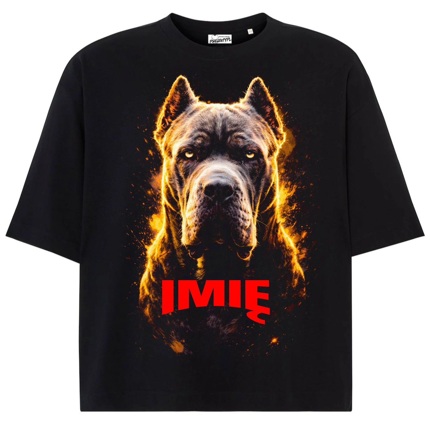 Koszulka damska z Psem Cane Corso personalizowana z imieniem tshirt