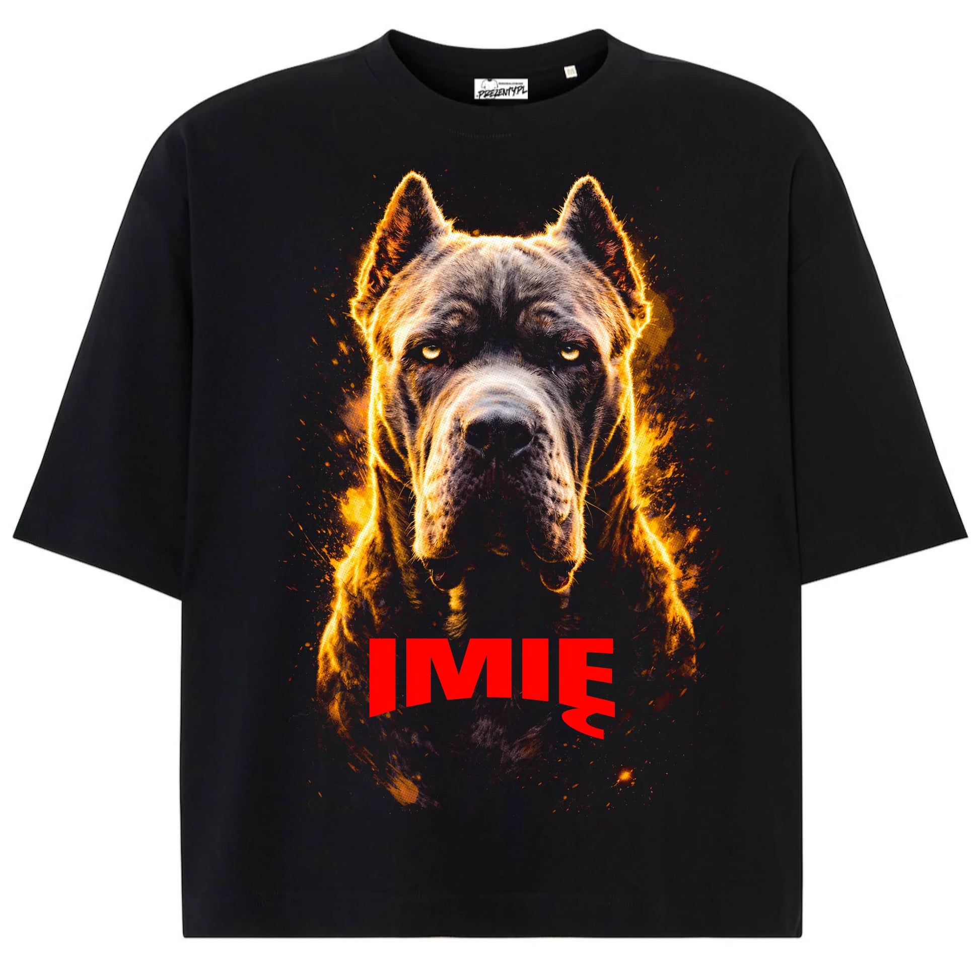 Koszulka damska z Psem Cane Corso personalizowana z imieniem tshirt