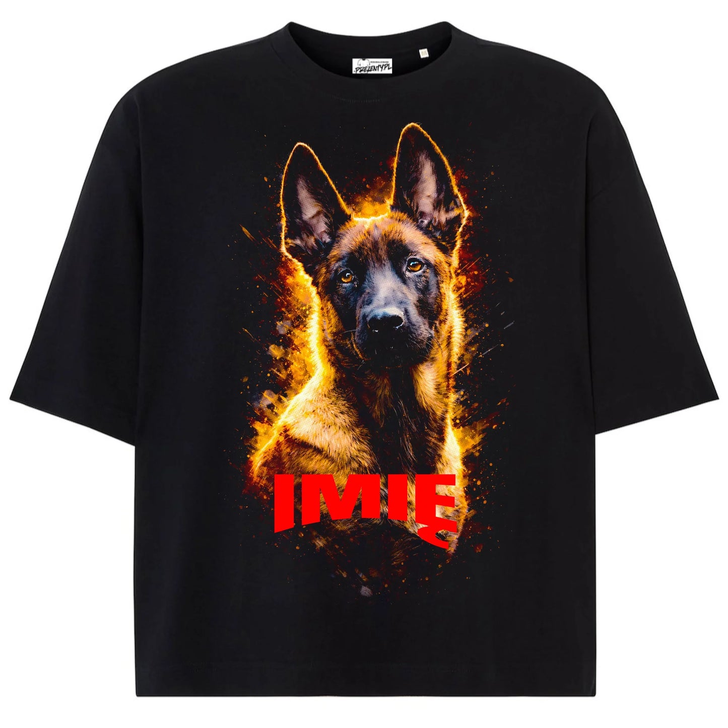 Koszulka damska z Psem owczarek belgijski Malinois personalizowana z imieniem tshirt