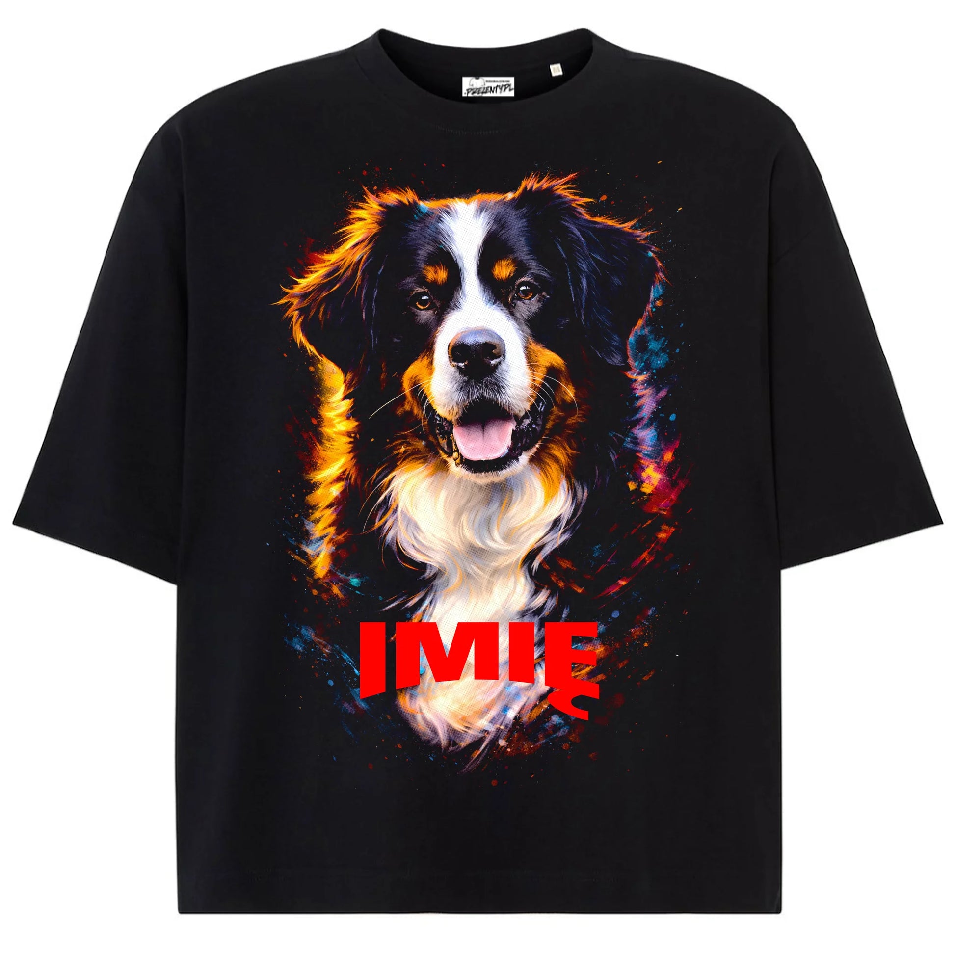 Koszulka damska z Psem berneński pies pasterski personalizowana z imieniem tshirt