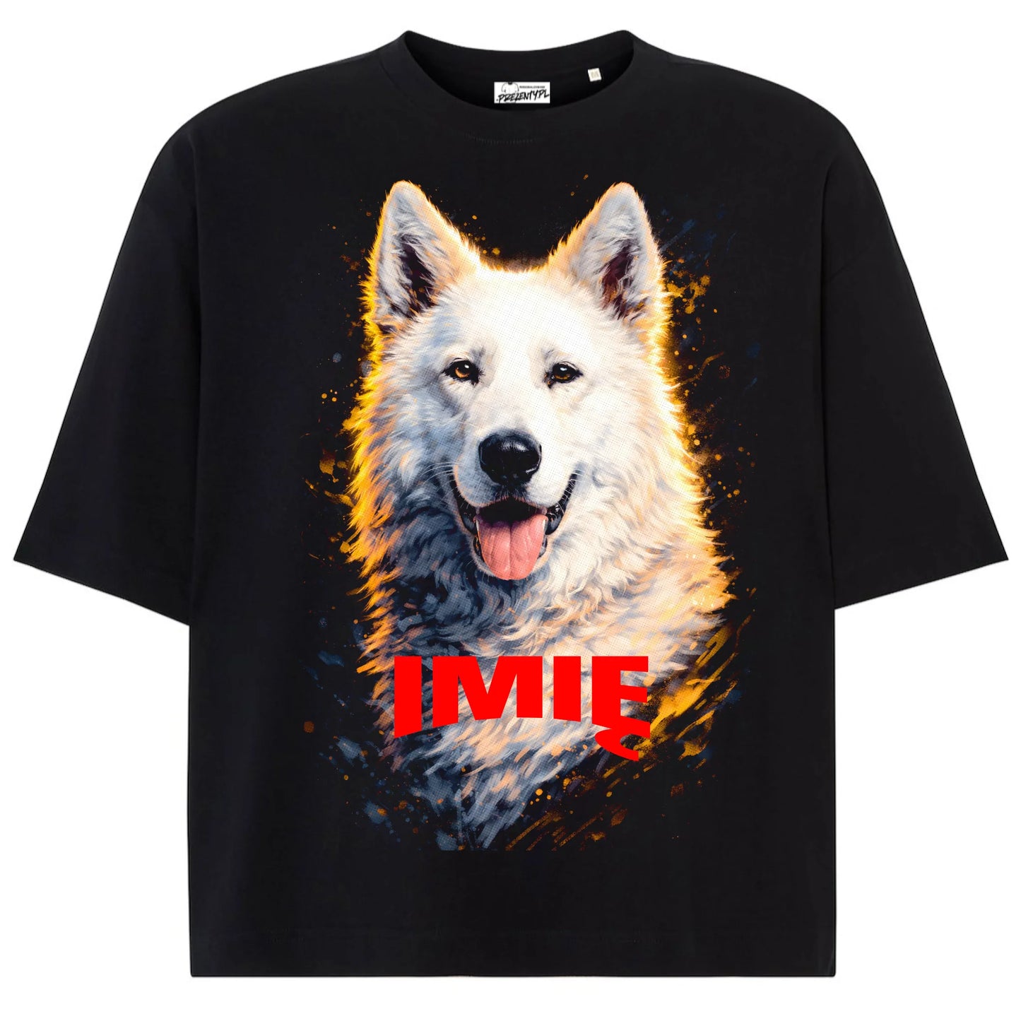 Koszulka damska z Psem Owczarek Szwajcarski personalizowana z imieniem tshirt