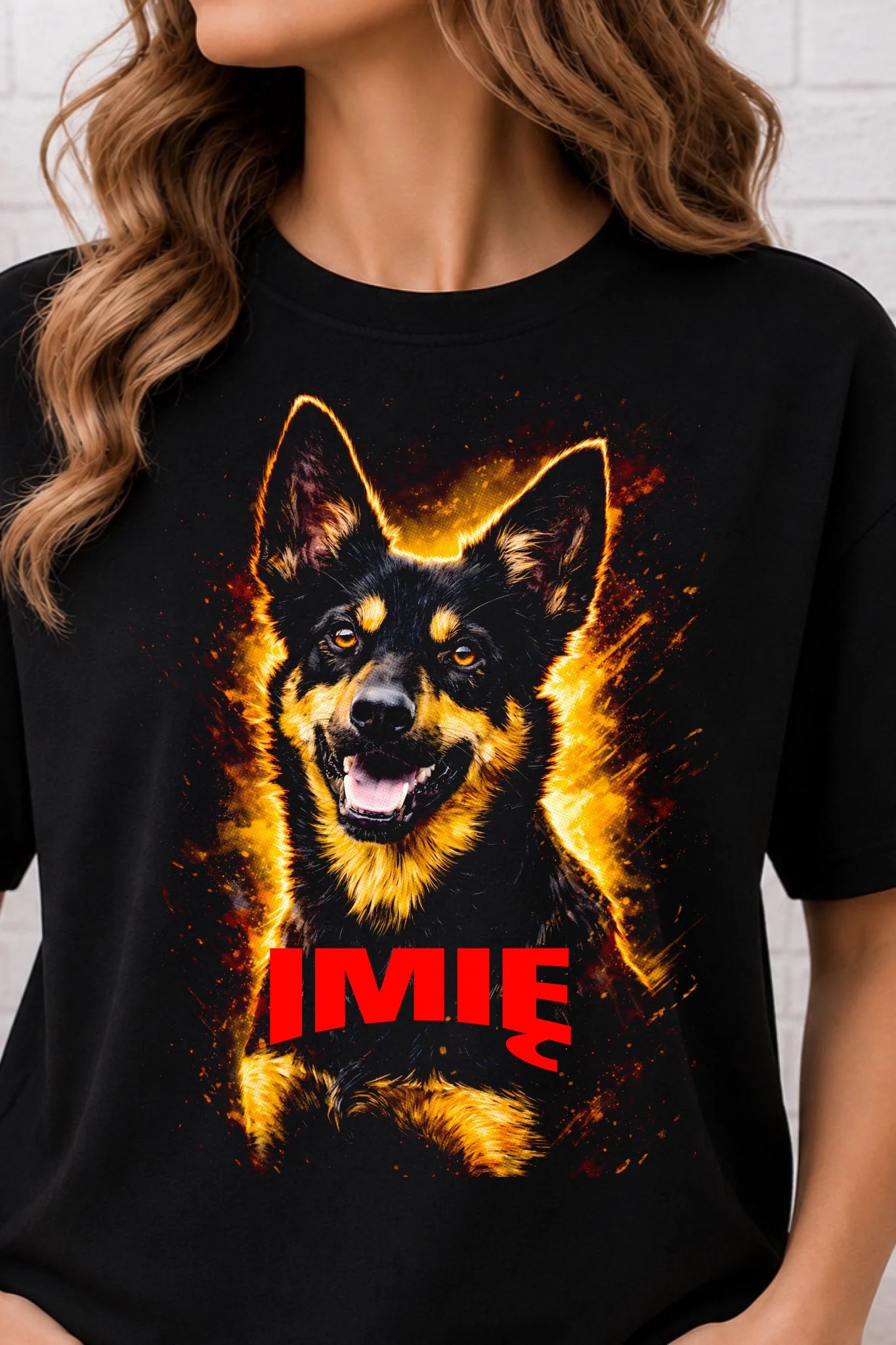 Koszulka damska z Psem kundelek #2 personalizowana z imieniem