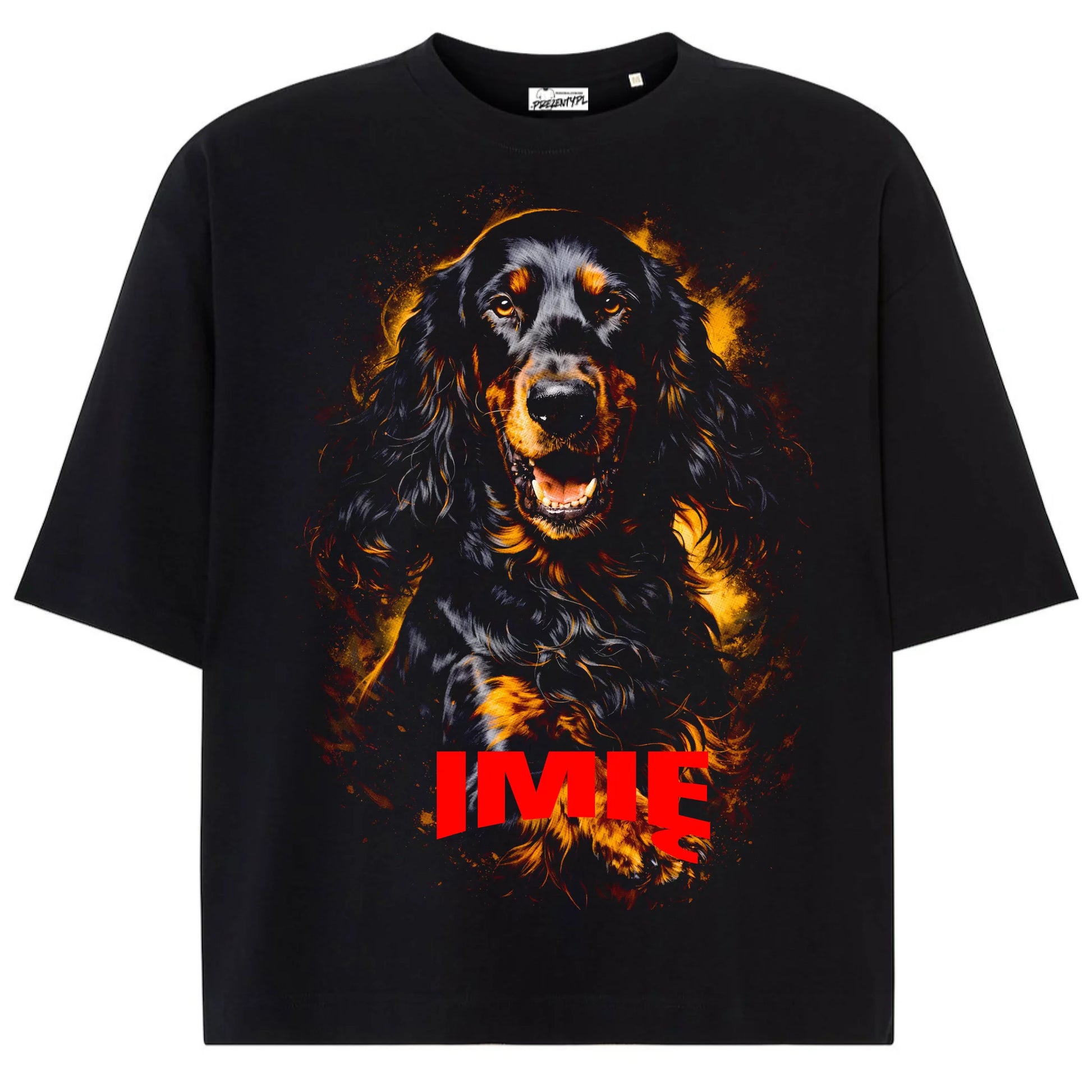 Koszulka damska z Psem Seter Szkockipersonalizowana z imieniem tshirt