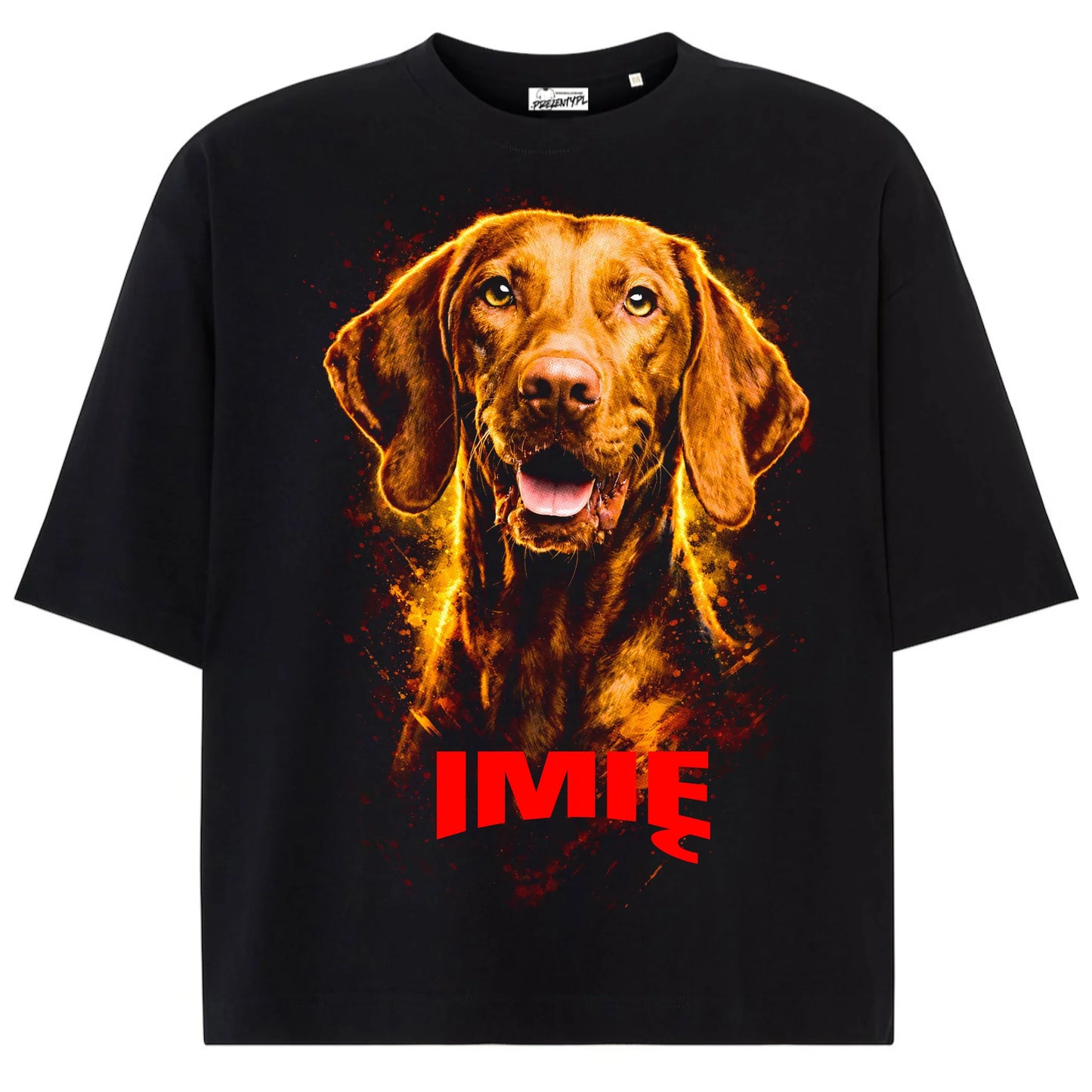 Koszulka damska z Psem wyżeł węgierski krótkowłosy personalizowana z imieniem tshirt