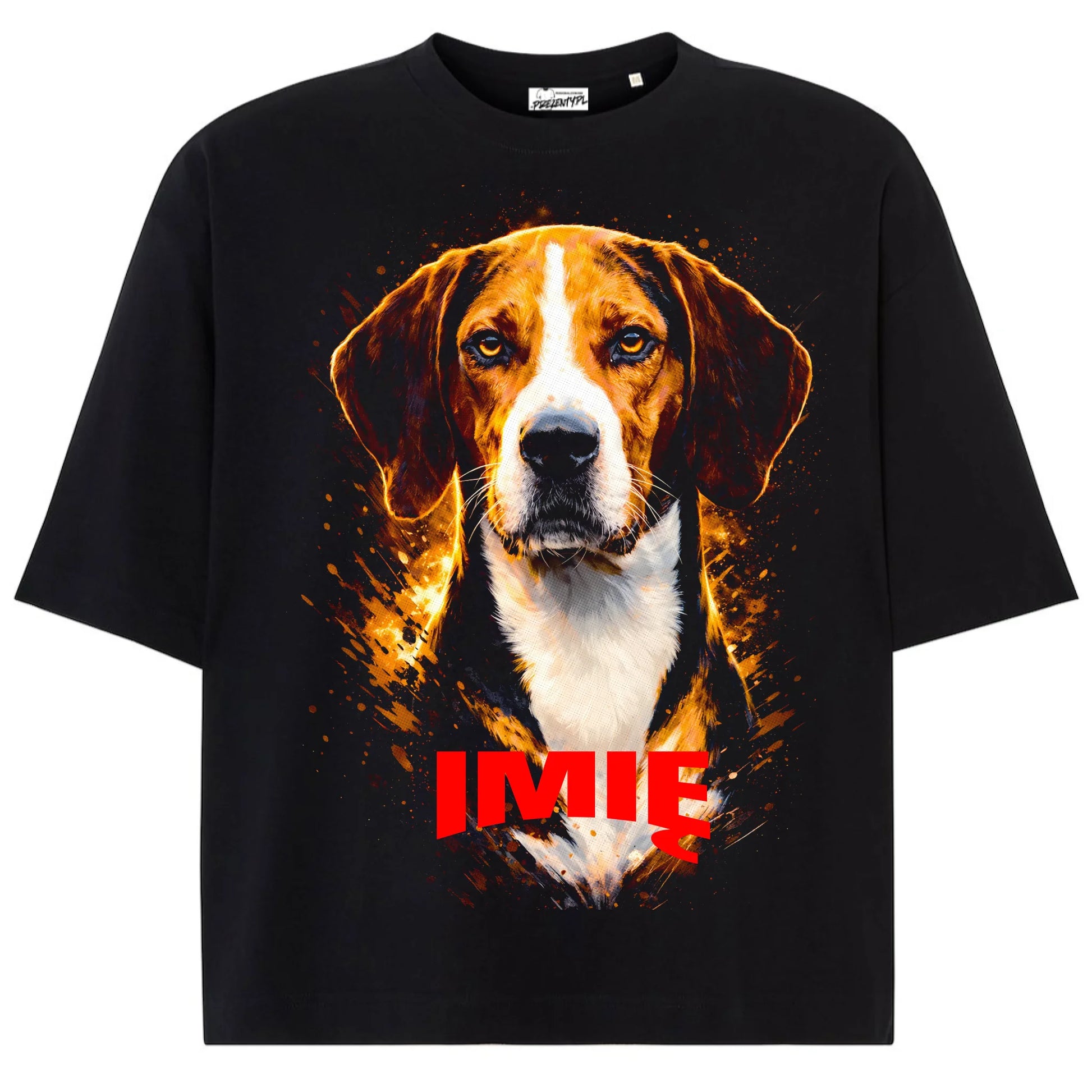 Koszulka damska z Psem foxhound amerykański personalizowana z imieniem tshirt
