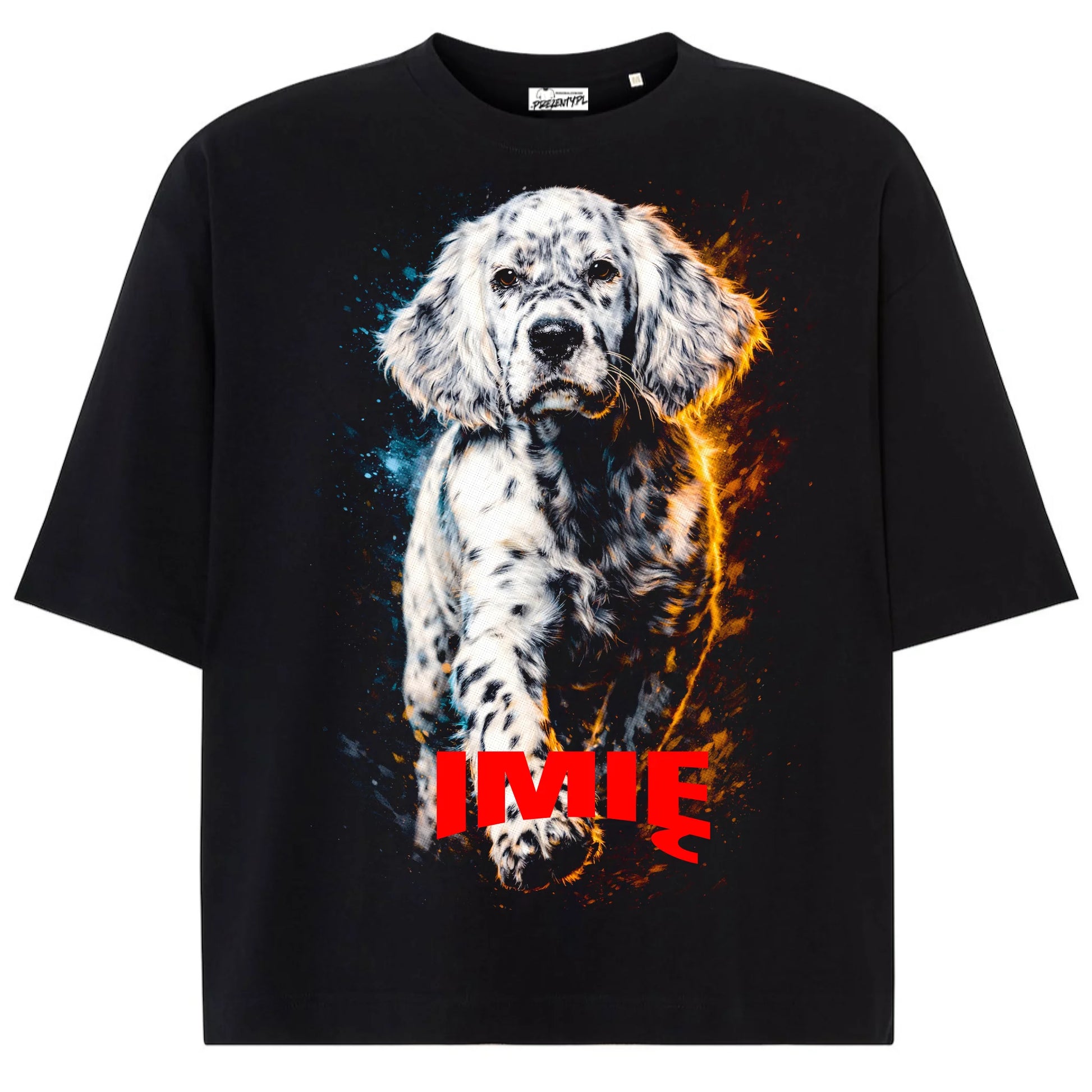Koszulka damska z Psem seter Angielski personalizowana z imieniem tshirt