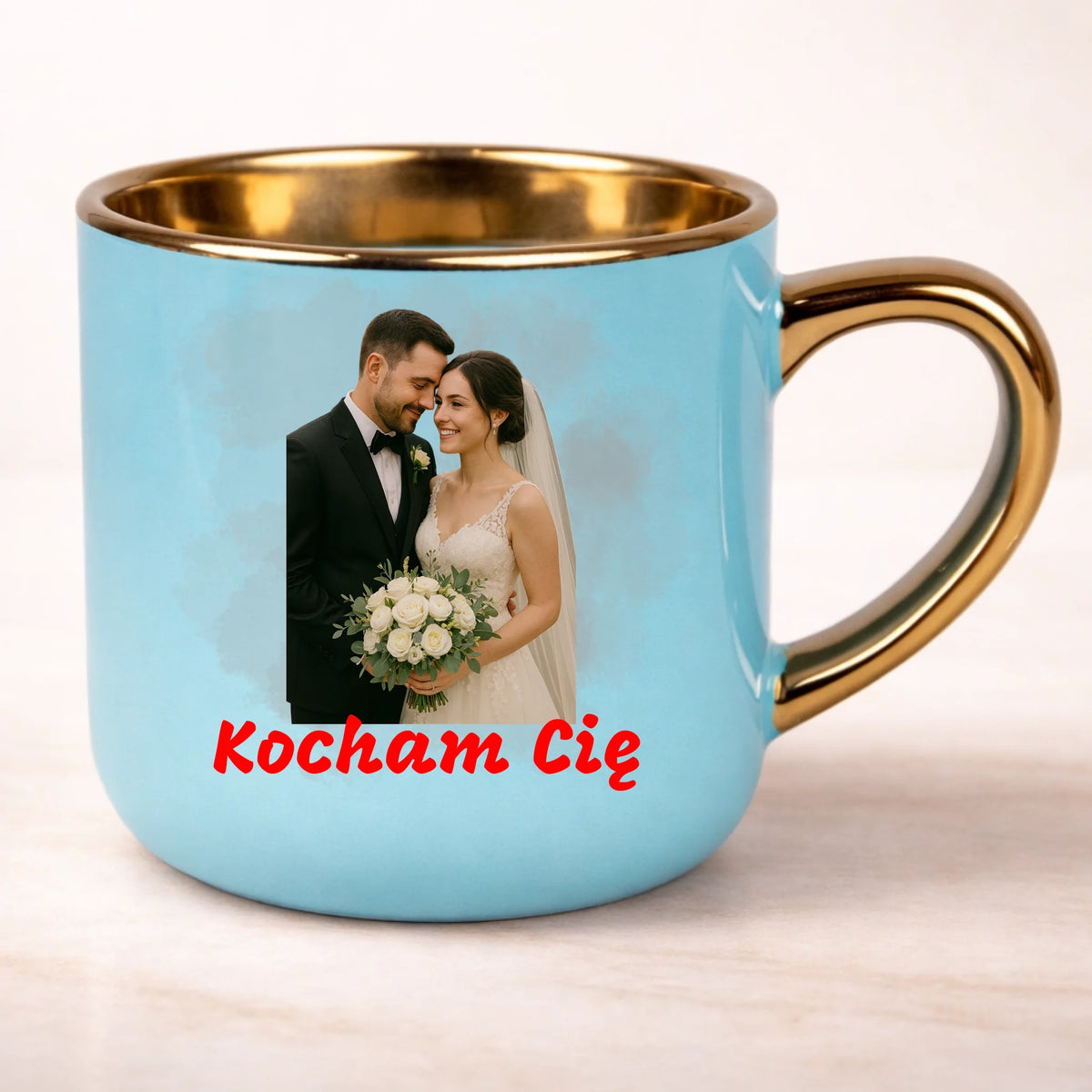 kubek personalizowany z nadrukiem 400ml niebieski