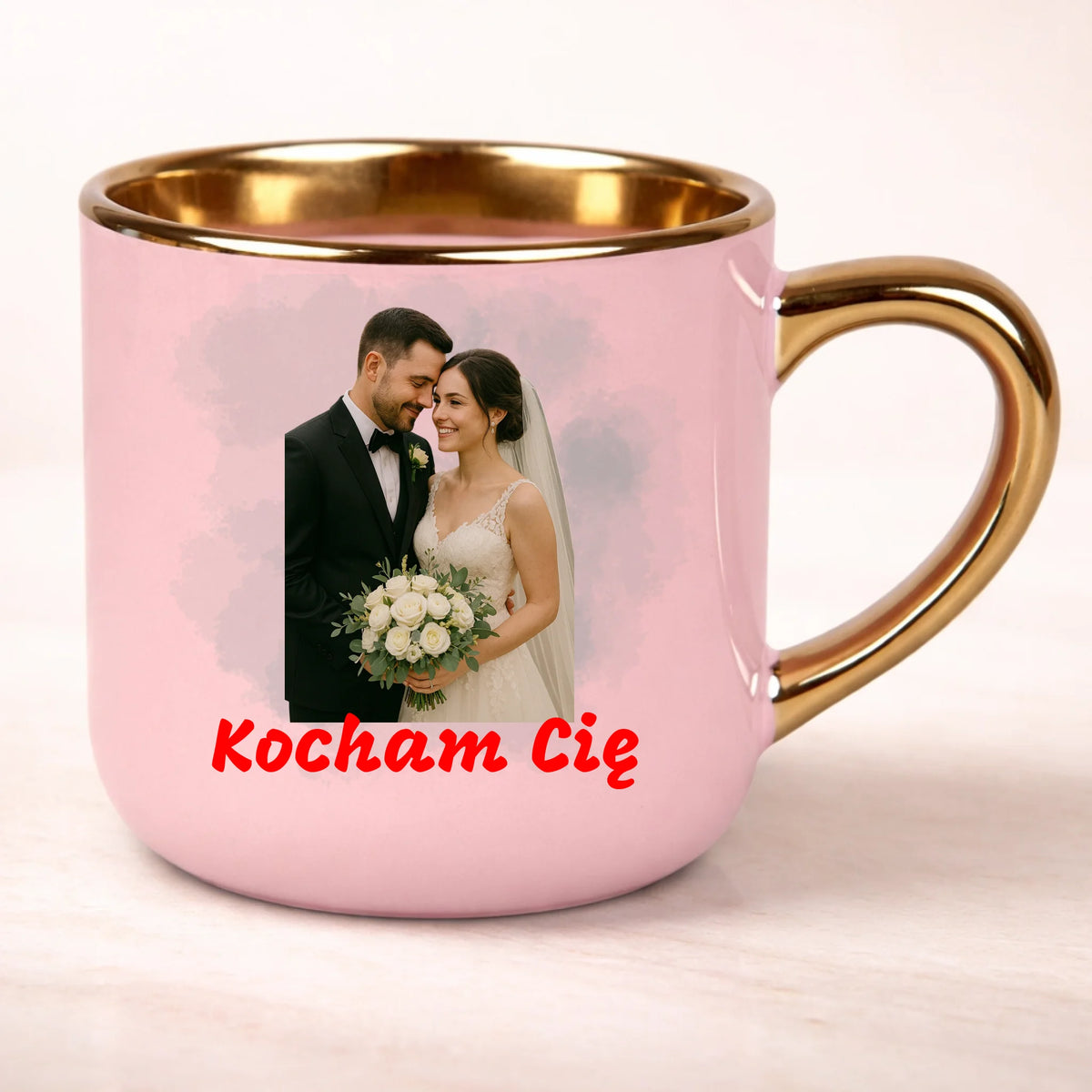 kubek personalizowany z nadrukiem 400ml rozowy