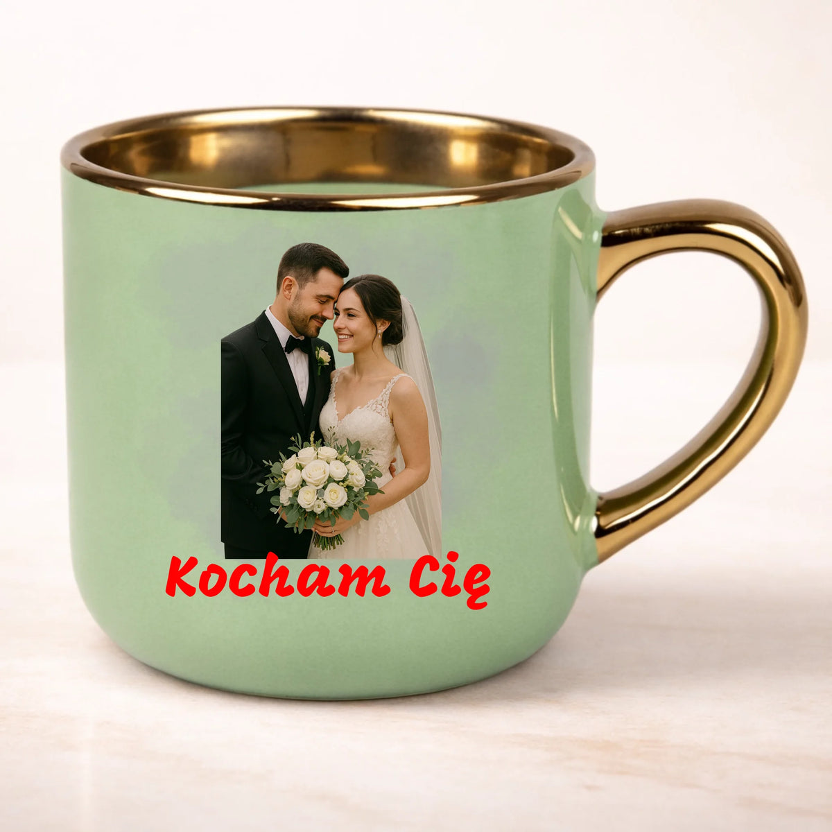 kubek personalizowany z nadrukiem 400ml zielony