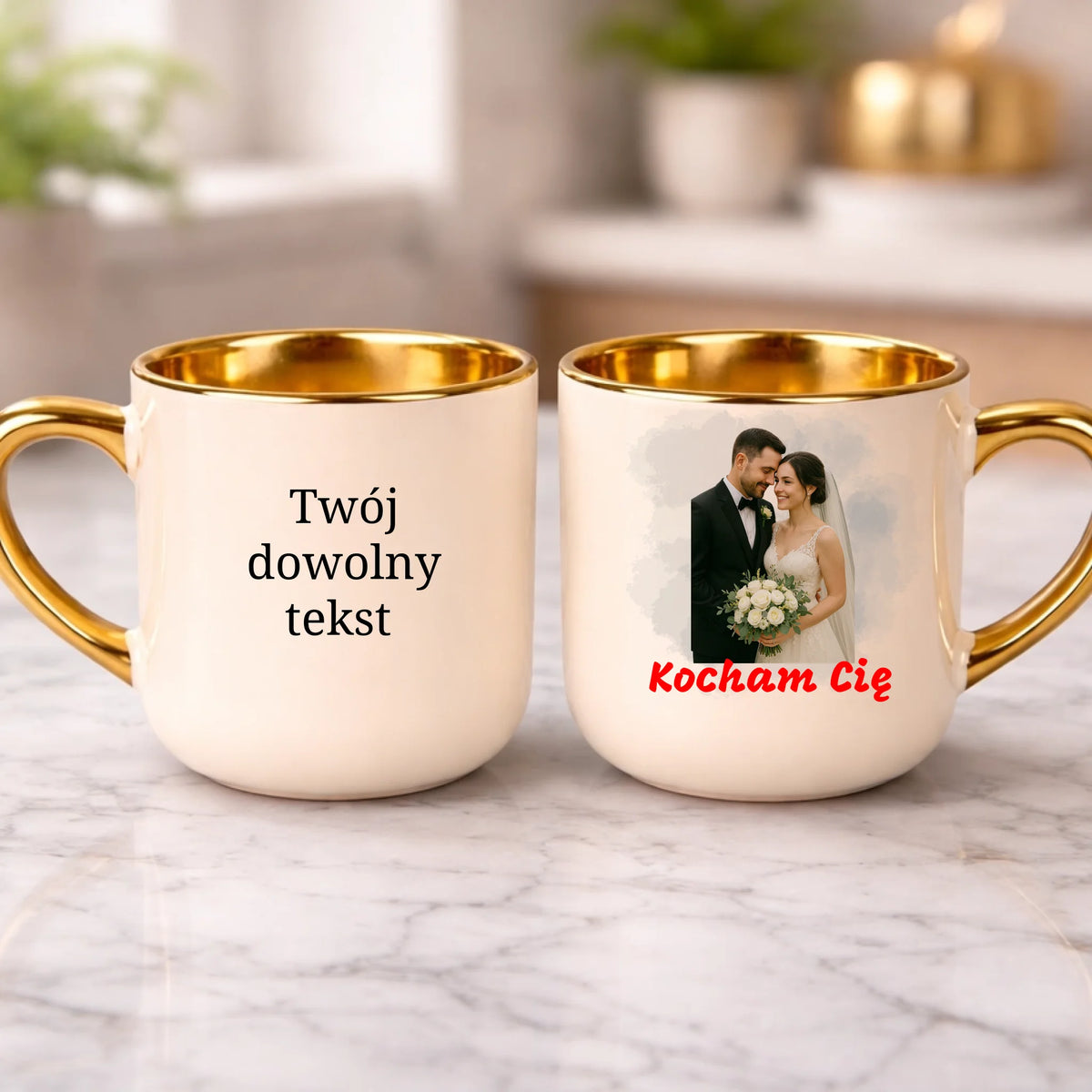 kubek z własnym nadrukiem 400ml personalizowane prezenty pl kremowy