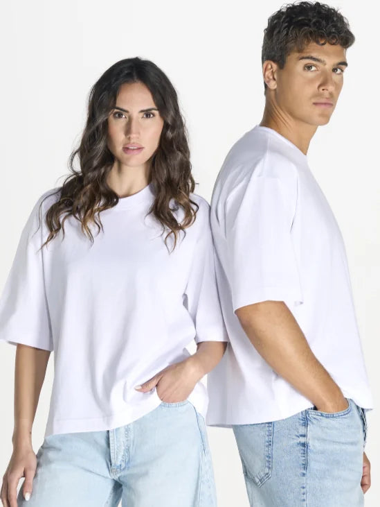 Oversize Premium krótka 240 gramów Unisex Czarna/Biała