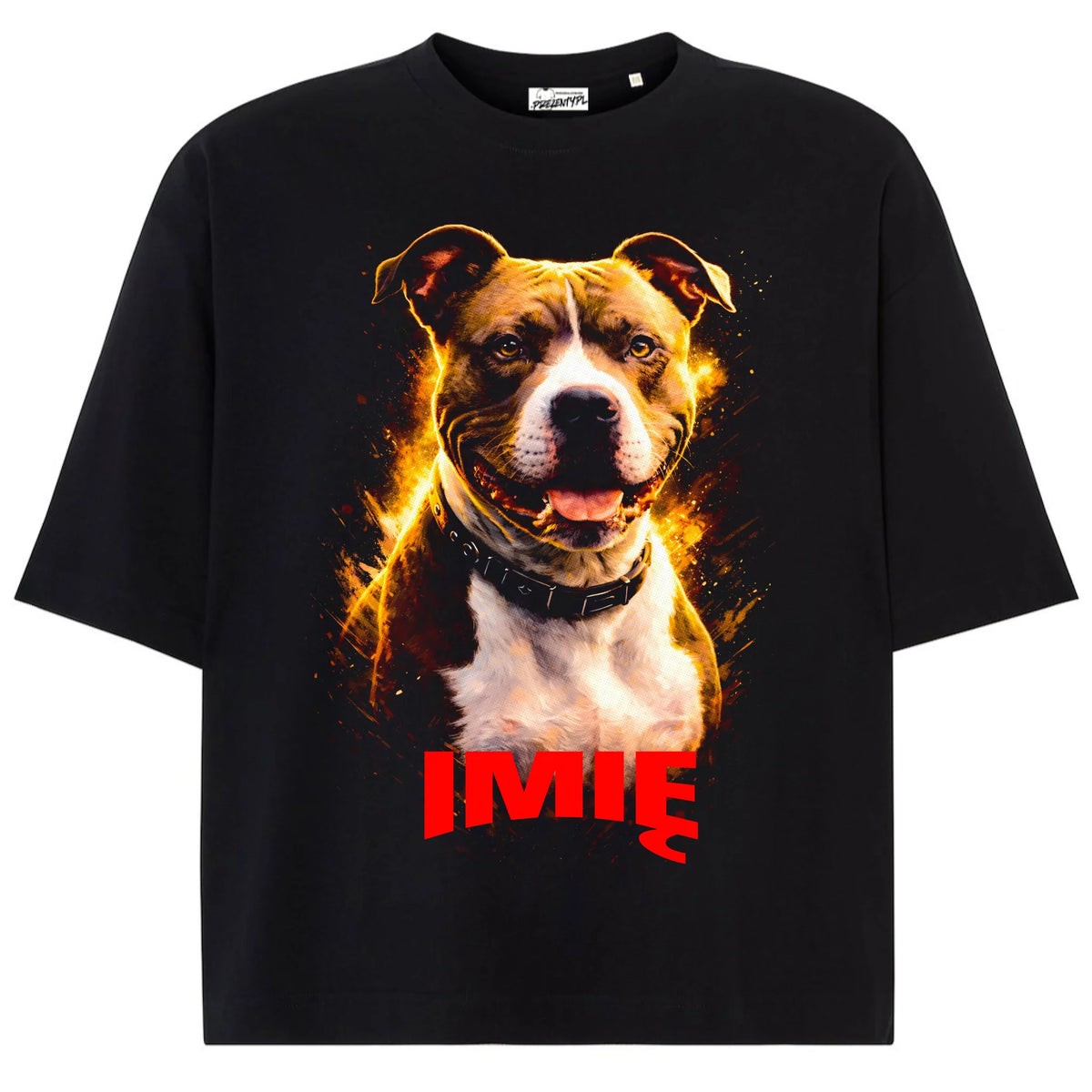 Koszulka damska z Psem Amstaff personalizowana z imieniem