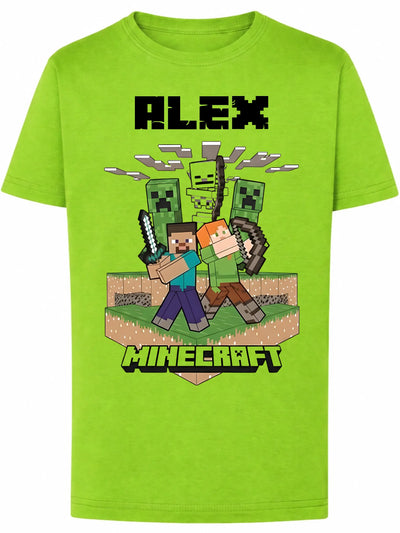 Koszulka Minecraft Steve i Alex w walce